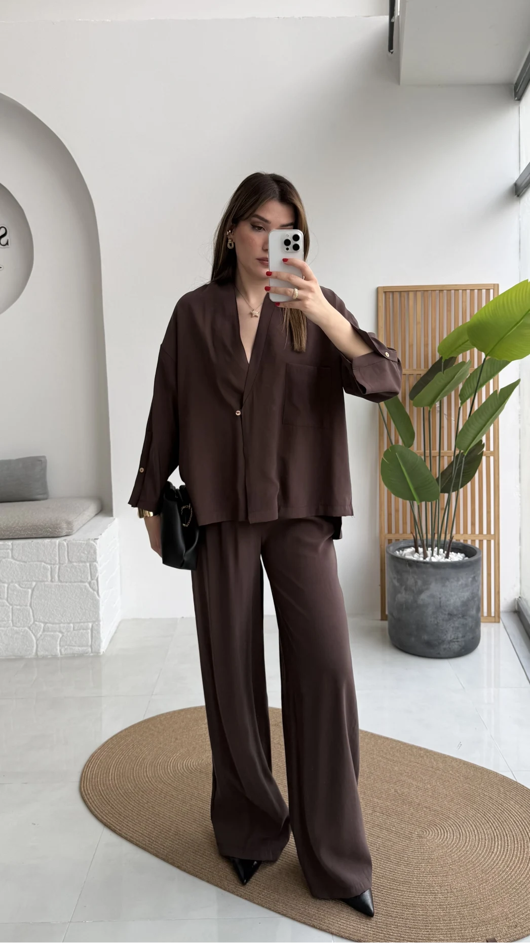 Boschetto Tencel Takım - Kahve - Kod: 51260