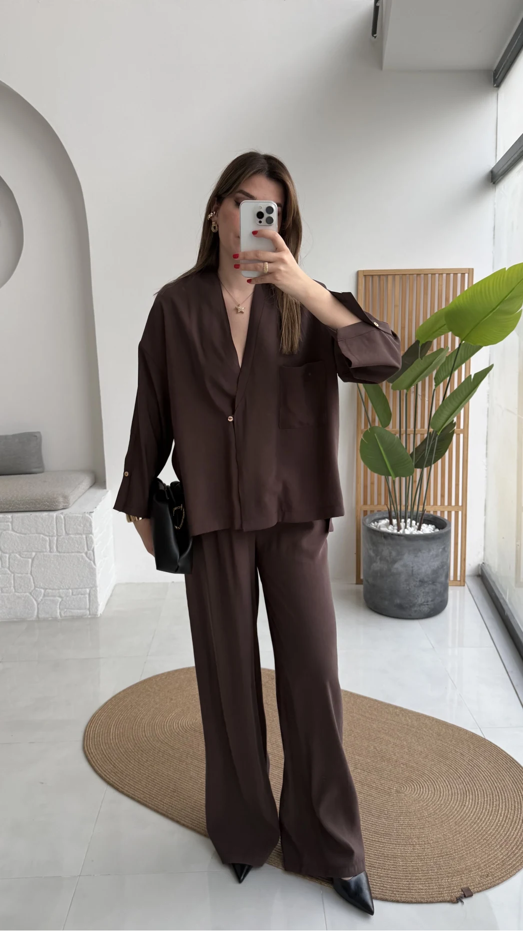 Boschetto Tencel Takım - Kahve - Kod: 51260