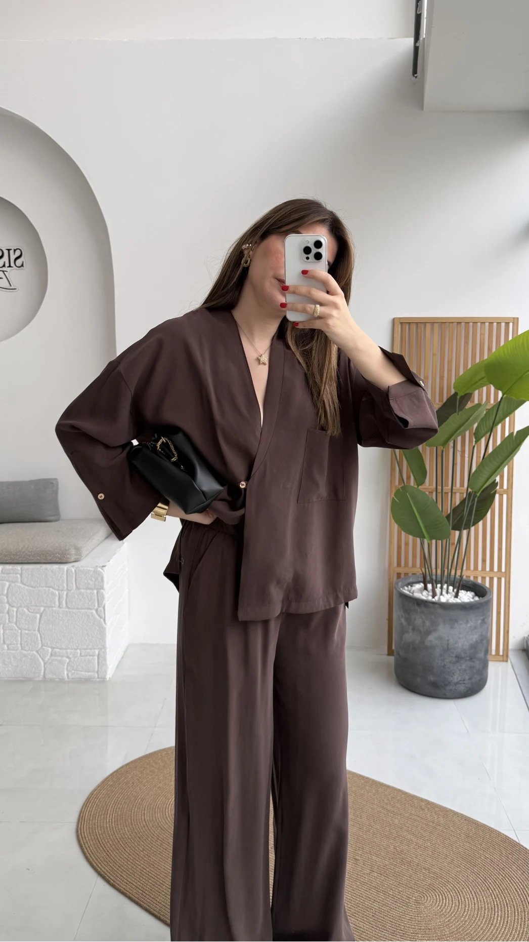 Boschetto Tencel Takım - Kahve - Kod: 51260