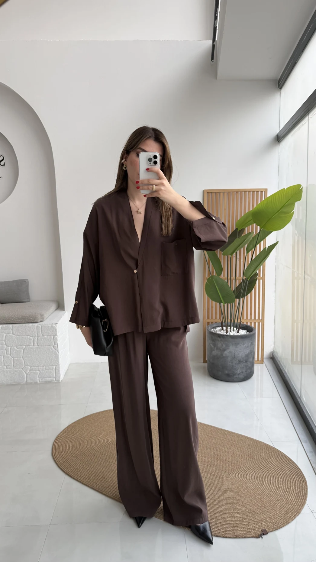 Boschetto Tencel Takım - Kahve - Kod: 51260