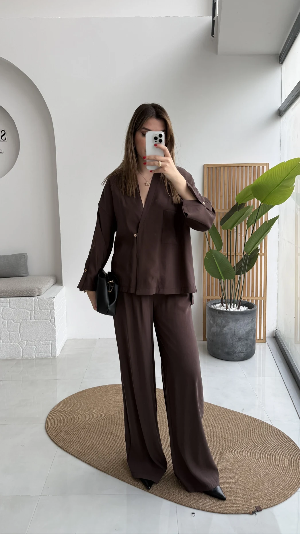 Boschetto Tencel Takım - Kahve - Kod: 51260