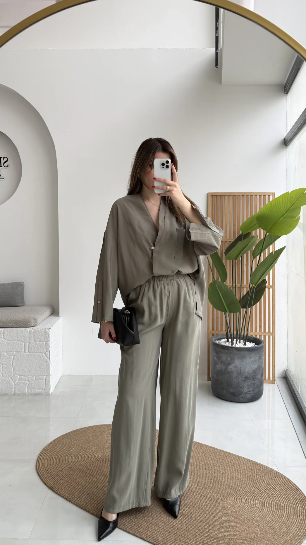 Boschetto Tencel Takım - Haki - Kod: 51260