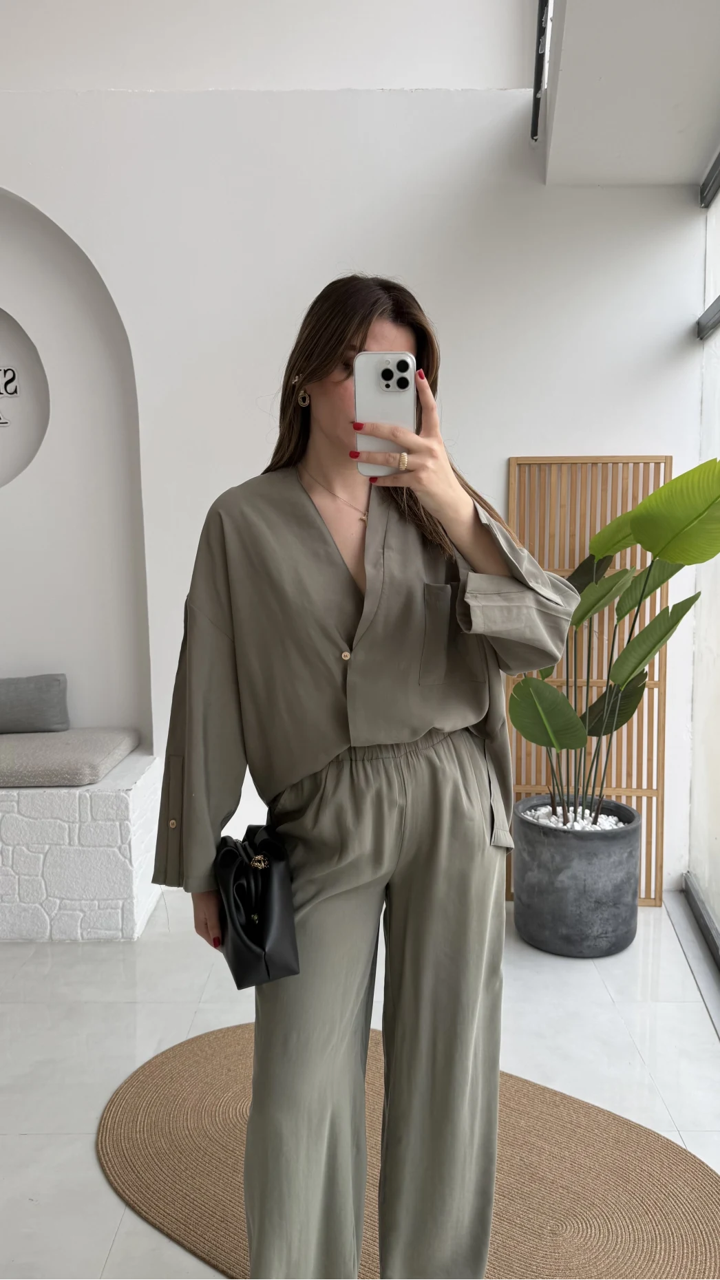 Boschetto Tencel Takım - Haki - Kod: 51260