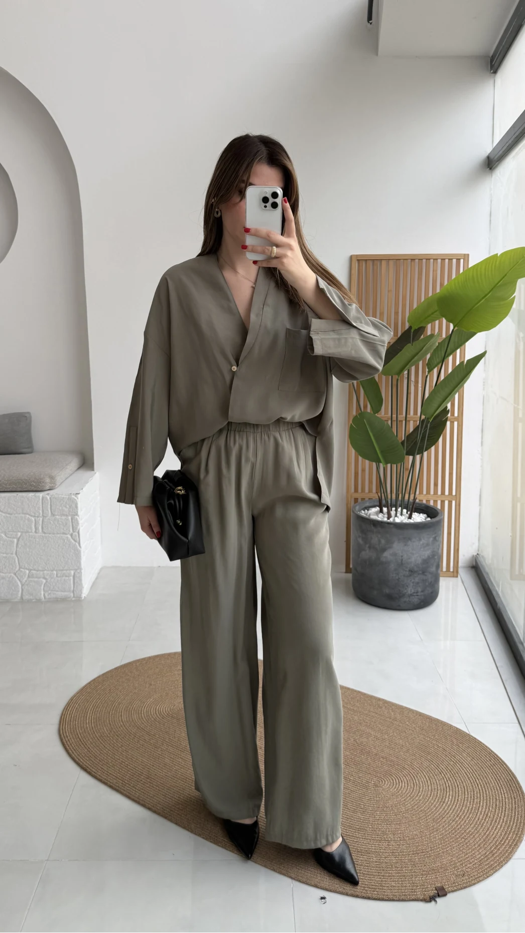 Boschetto Tencel Takım - Haki - Kod: 51260