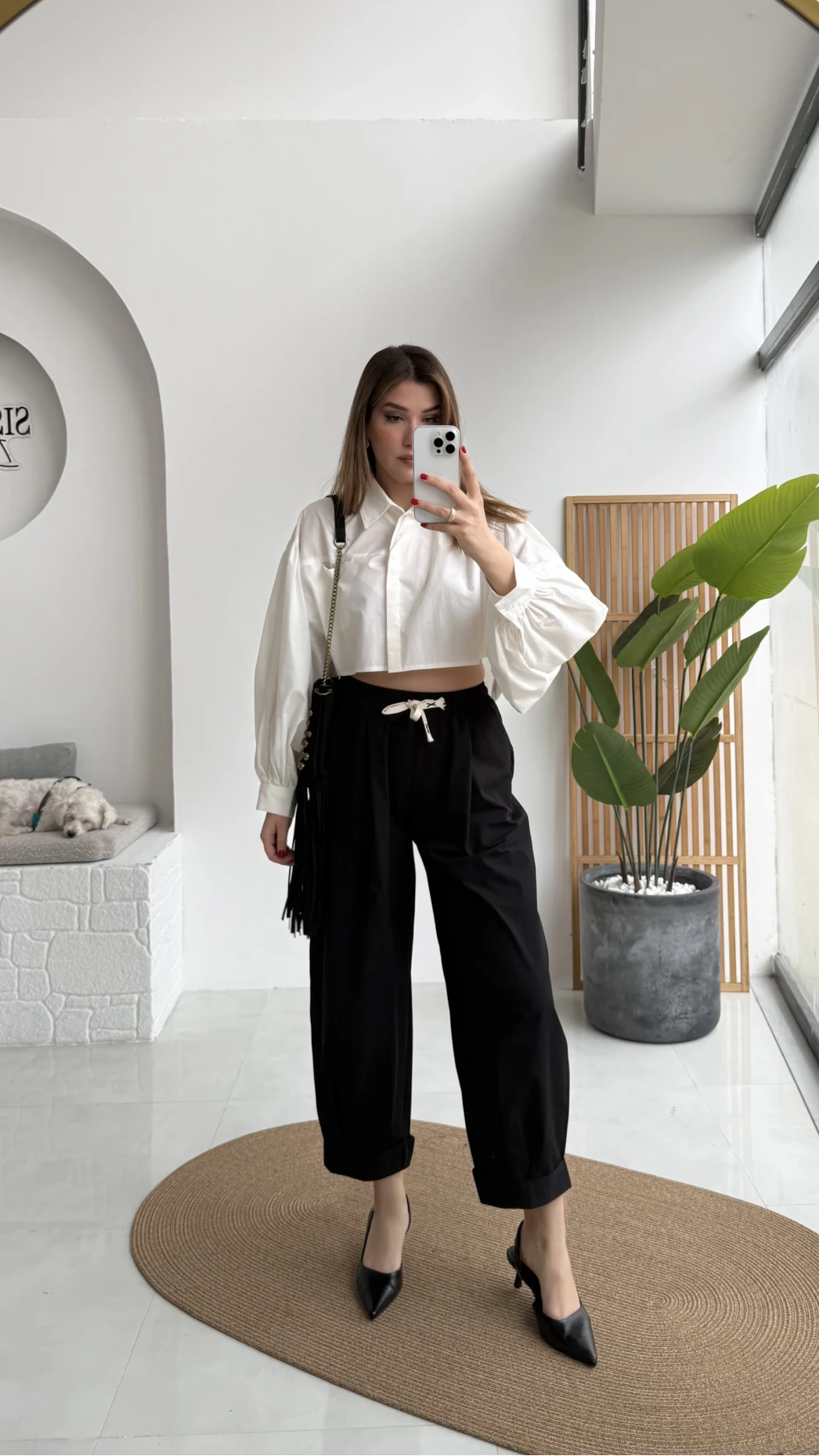 Condotti Beli Lastikli Bağcıklı Pantolon - Siyah - Kod: 51270