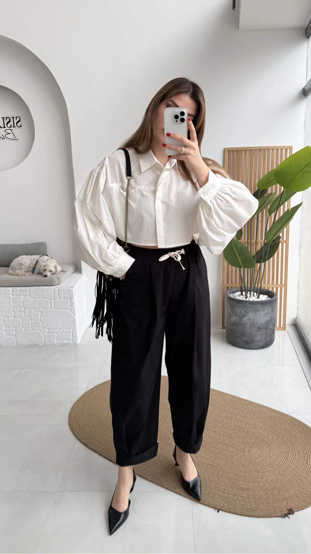 Condotti Beli Lastikli Bağcıklı Pantolon - Siyah - Kod: 51270