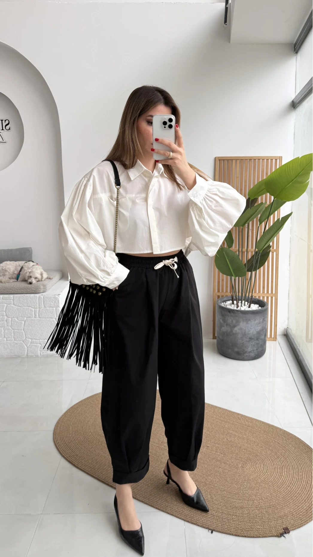 Condotti Beli Lastikli Bağcıklı Pantolon - Siyah - Kod: 51270