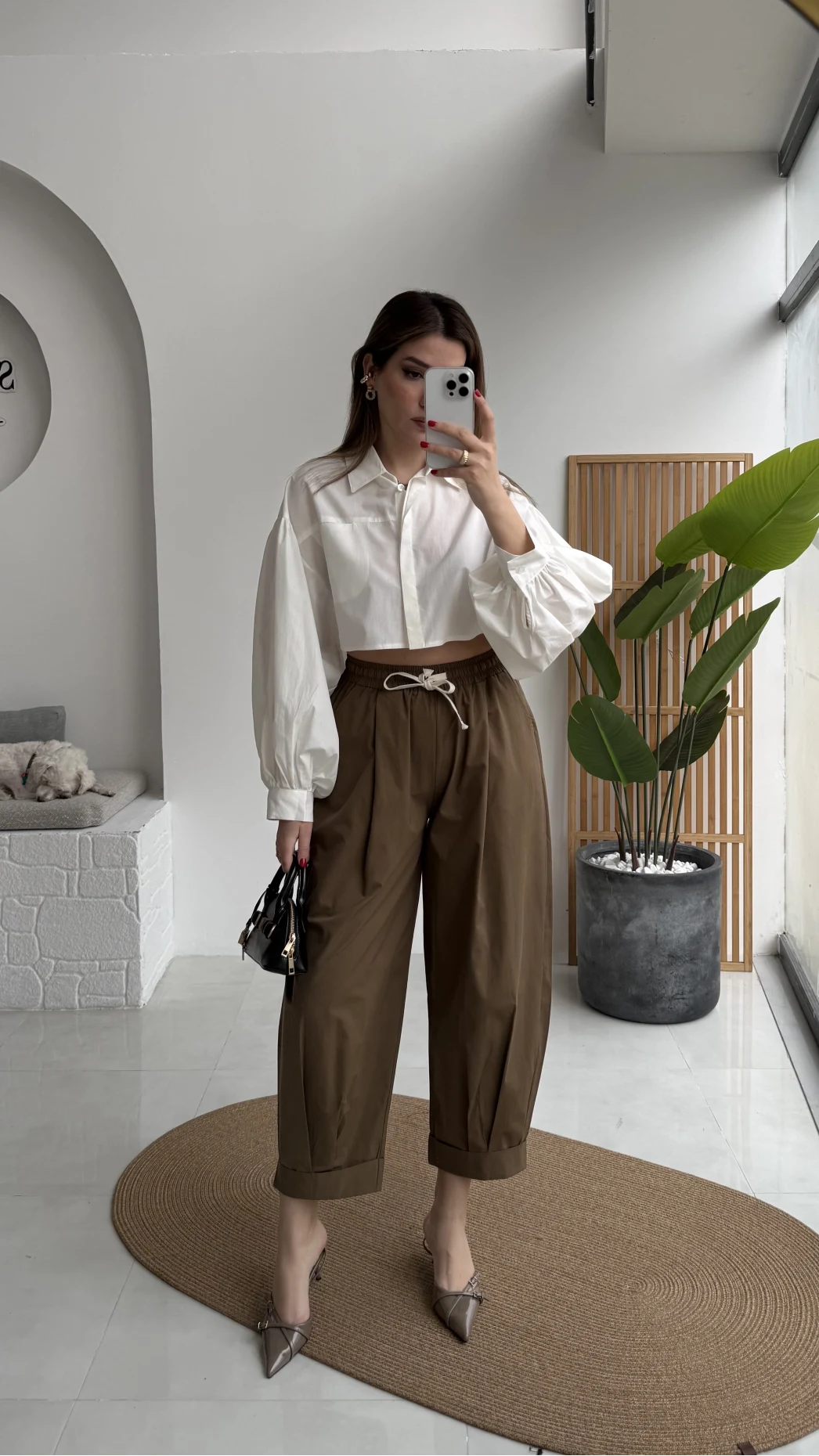 Condotti Beli Lastikli Bağcıklı Pantolon - Haki - Kod: 51270