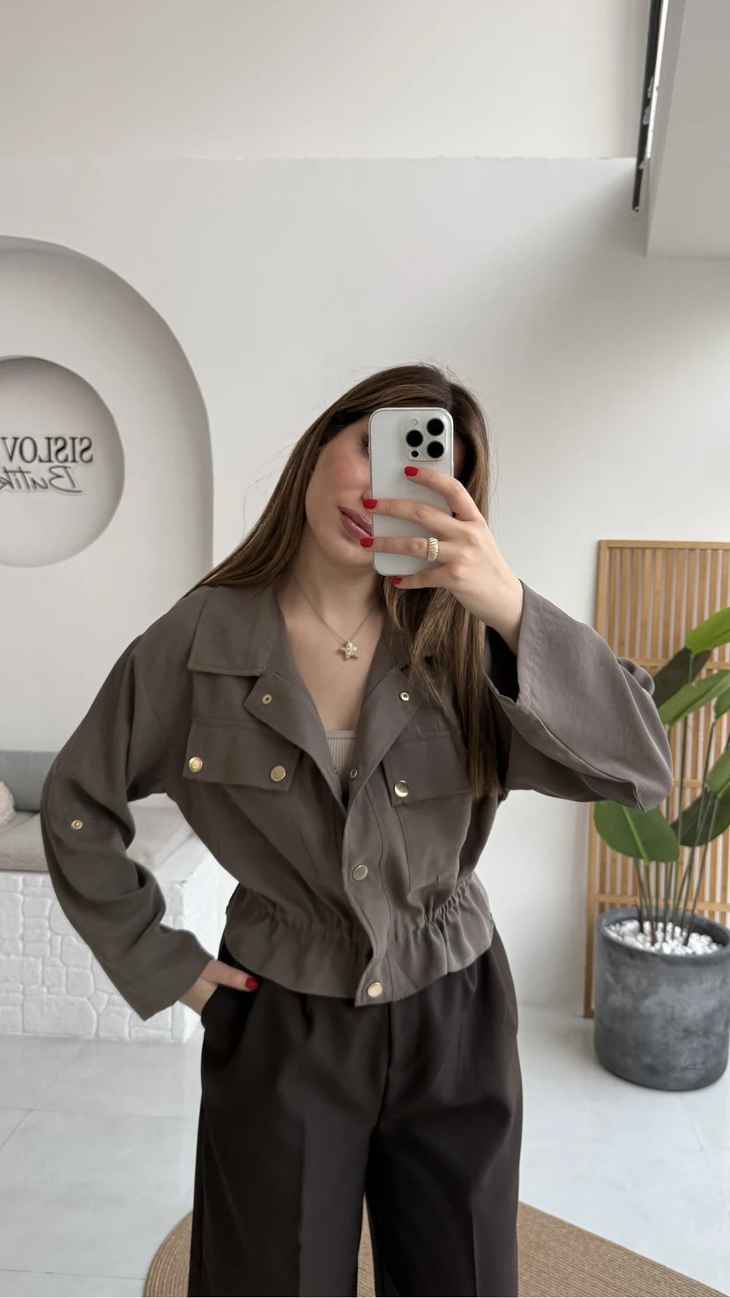 Amalfia Cepli Kısa Ceket Gömlek - Haki - Kod: 7043