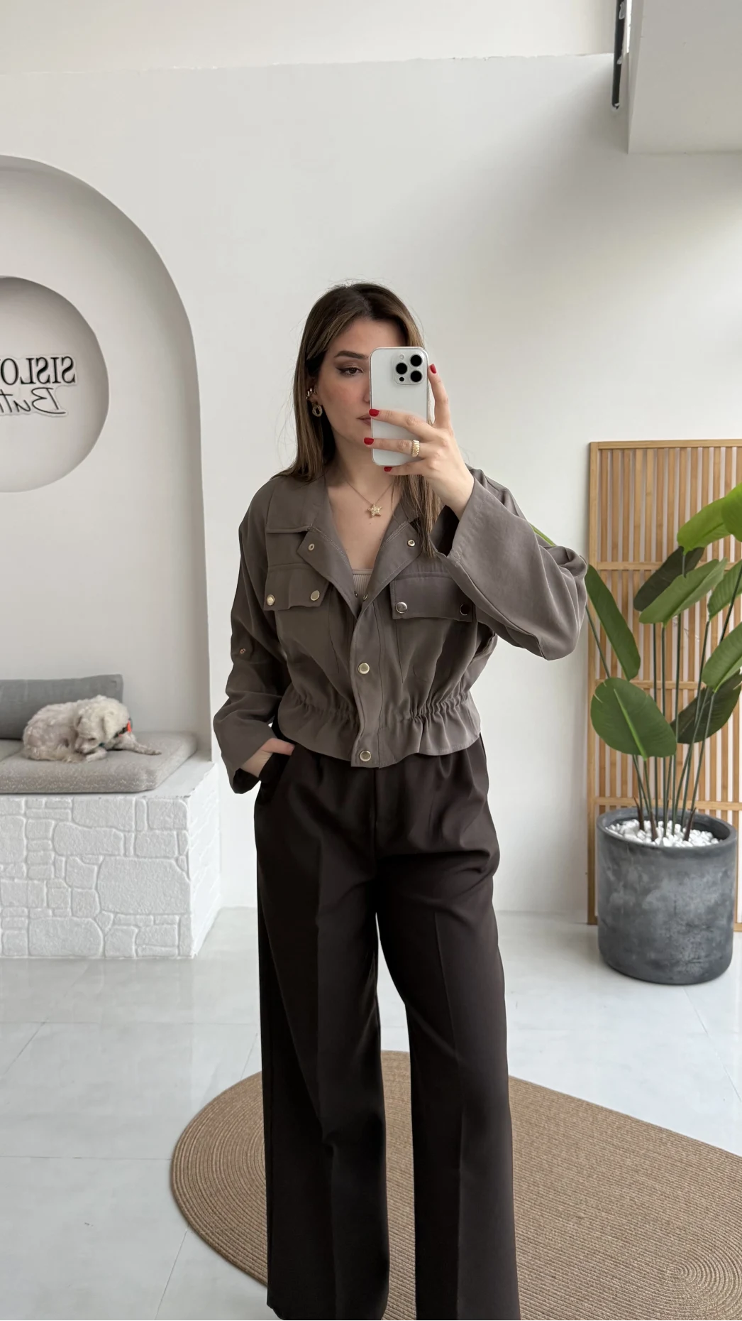 Amalfia Cepli Kısa Ceket Gömlek - Haki - Kod: 7043