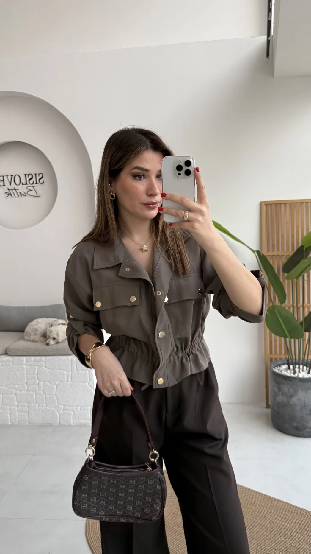 Amalfia Cepli Kısa Ceket Gömlek - Haki - Kod: 7043