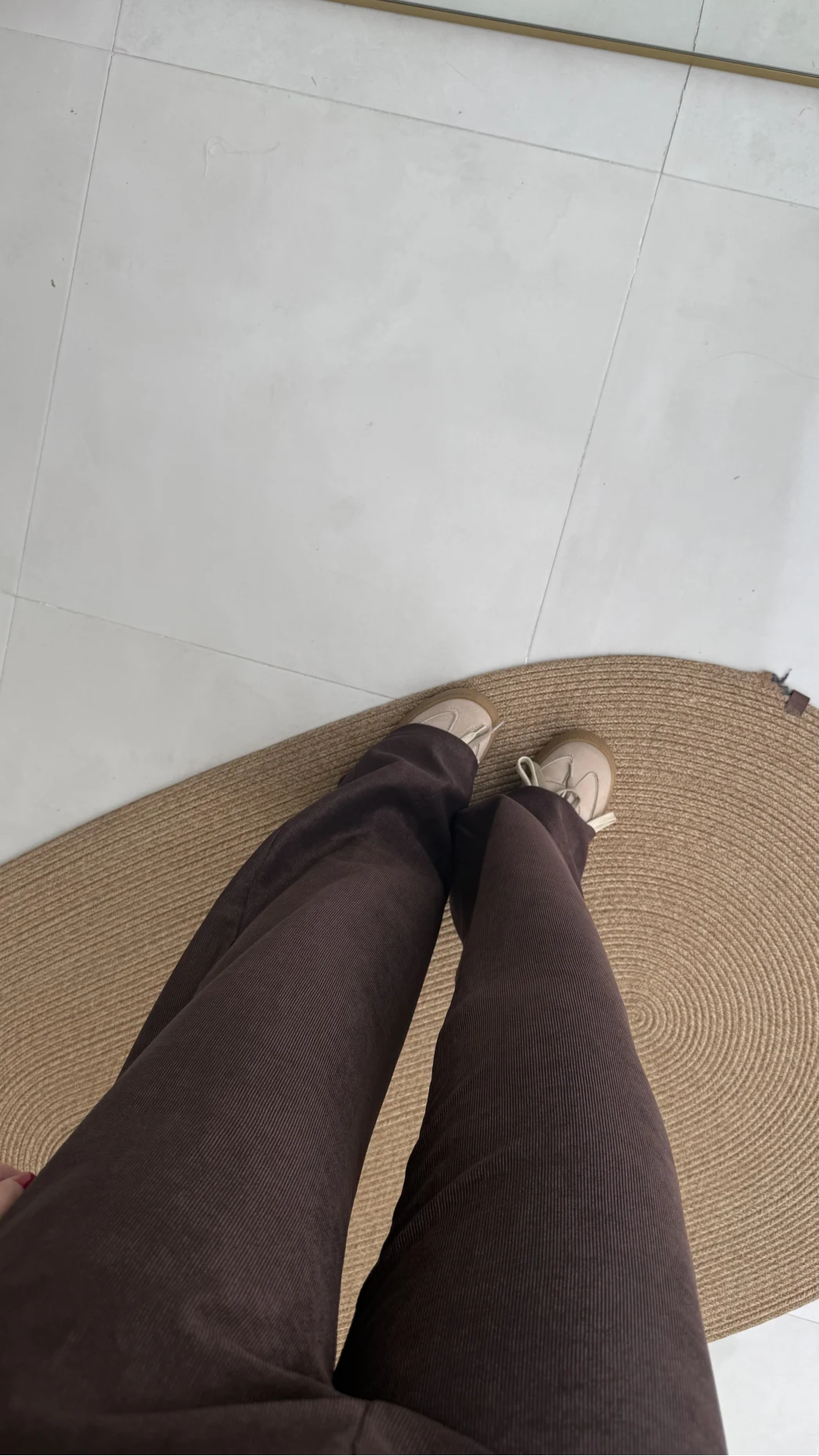 Kadife Cırt Detay Pantolon - Kahverengi - Kod: 3997