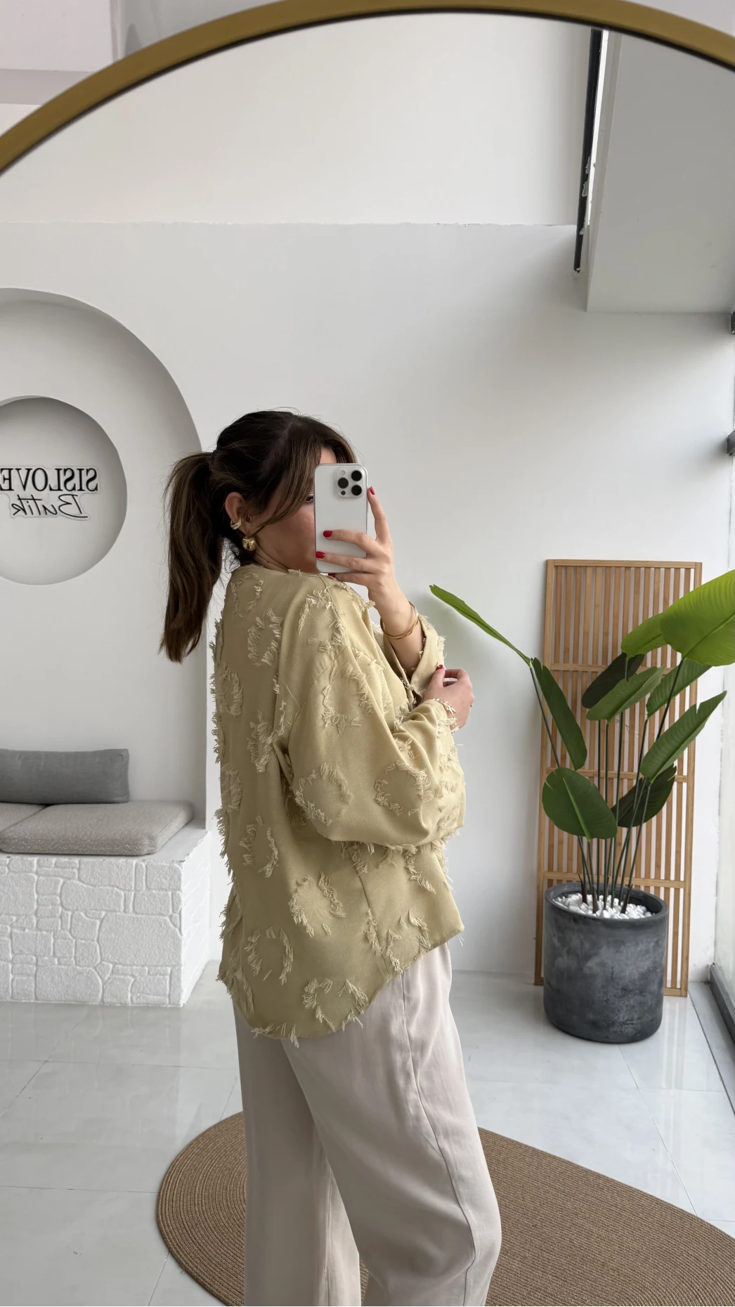 Püskül Detay Bağlamalı Kimono - Haki - Kod: 7012