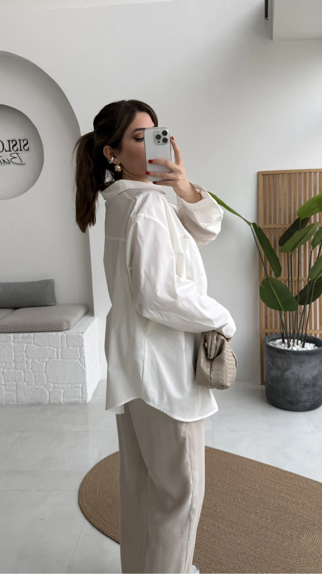 Paloma Tek Cepli Poplin Gömlek - Beyaz - Kod: 5020