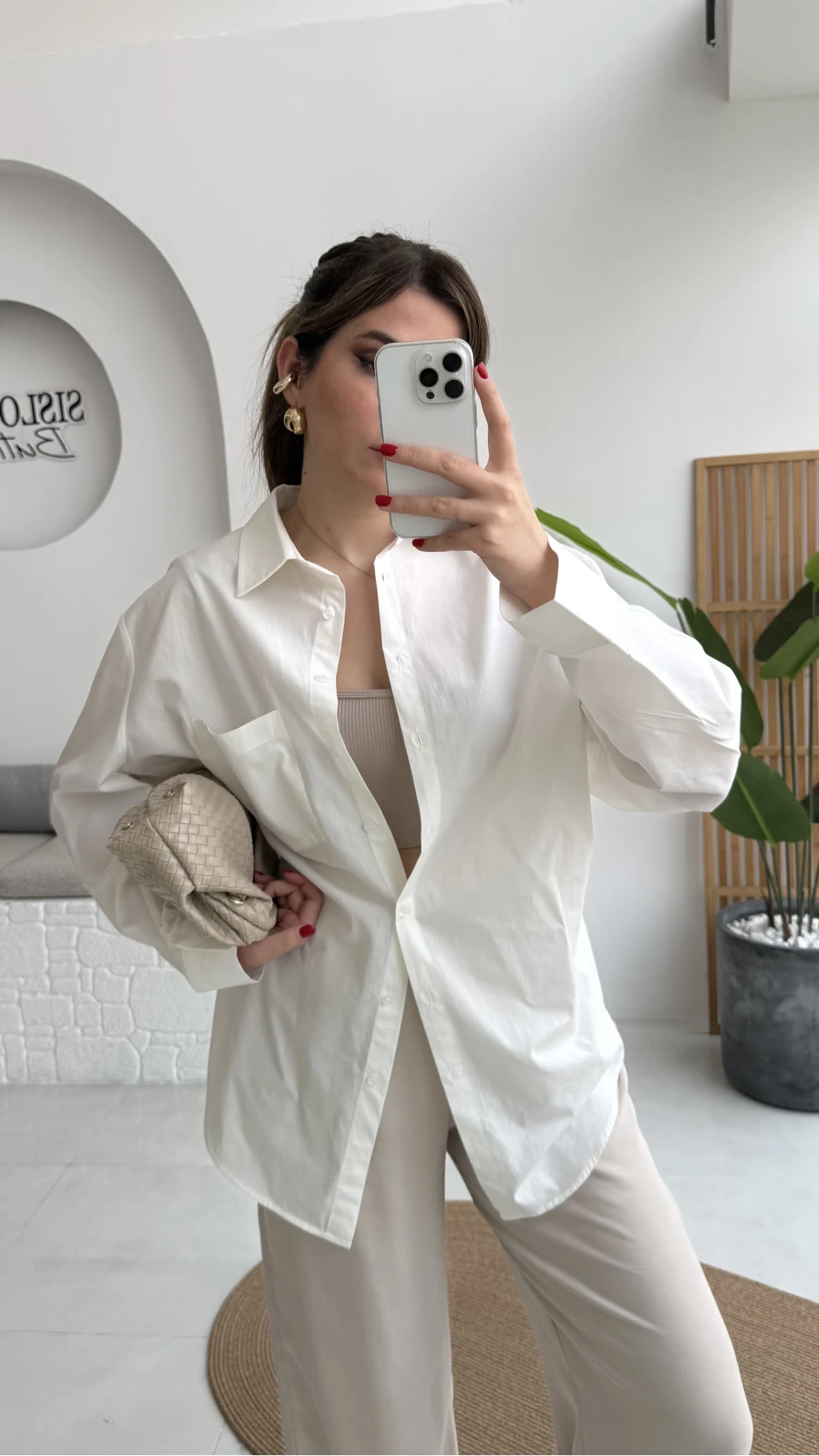 Paloma Tek Cepli Poplin Gömlek - Beyaz - Kod: 5020