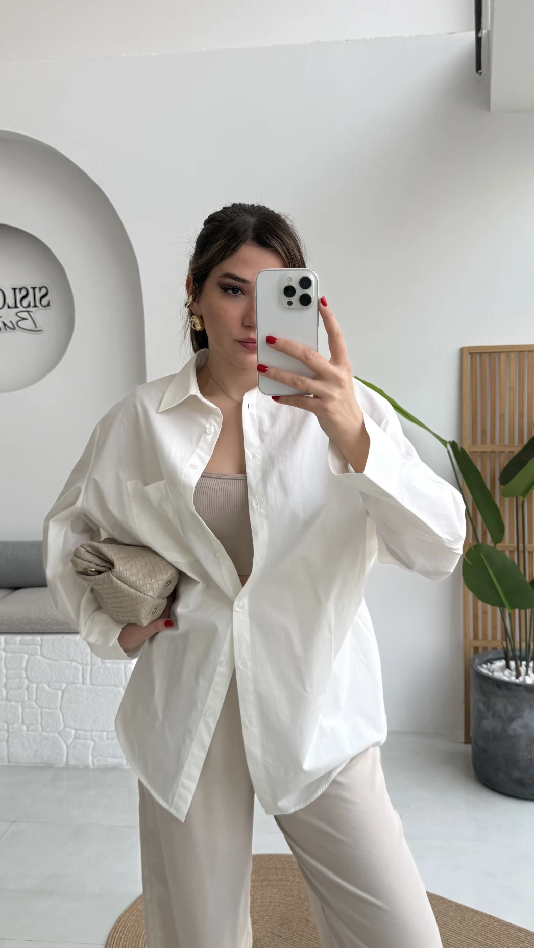 Paloma Tek Cepli Poplin Gömlek - Beyaz - Kod: 5020