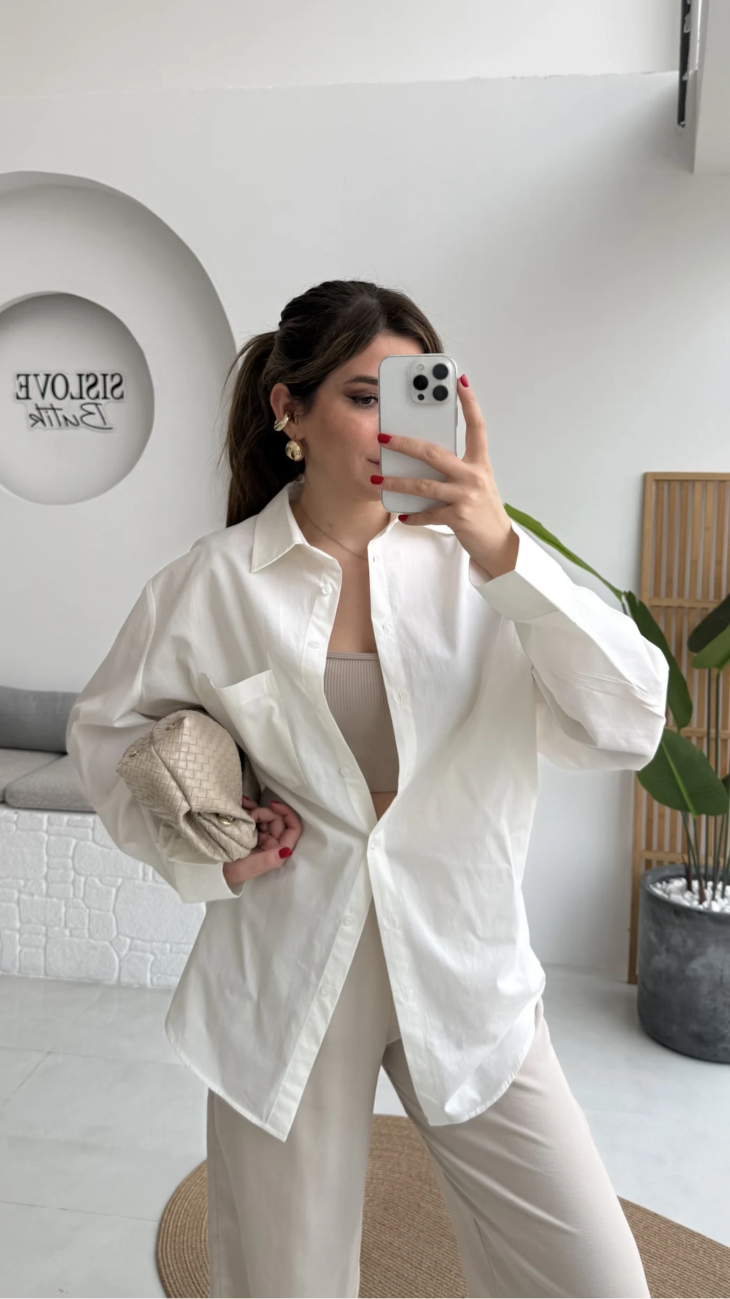 Paloma Tek Cepli Poplin Gömlek - Beyaz - Kod: 5020