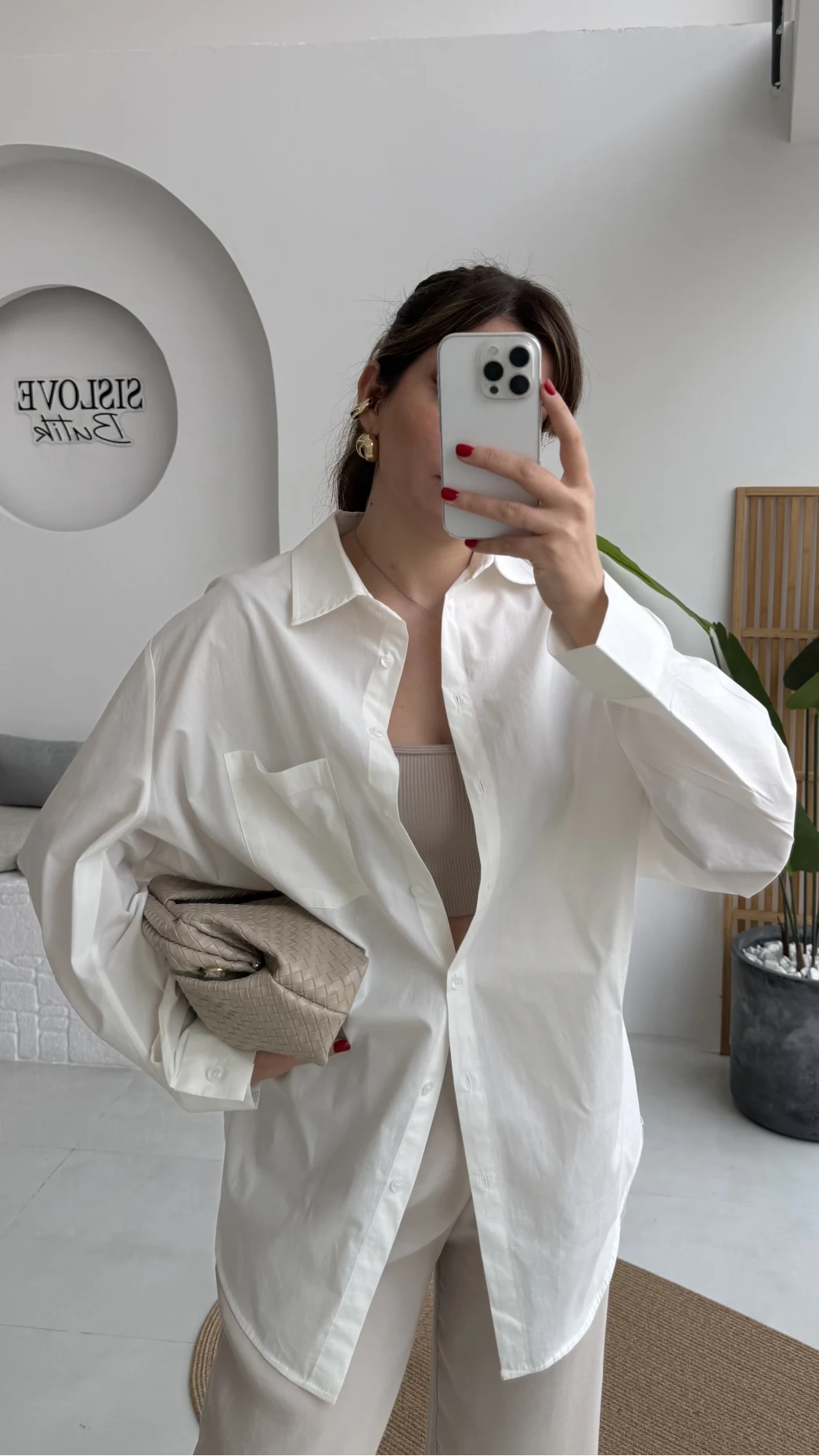 Paloma Tek Cepli Poplin Gömlek - Beyaz - Kod: 5020