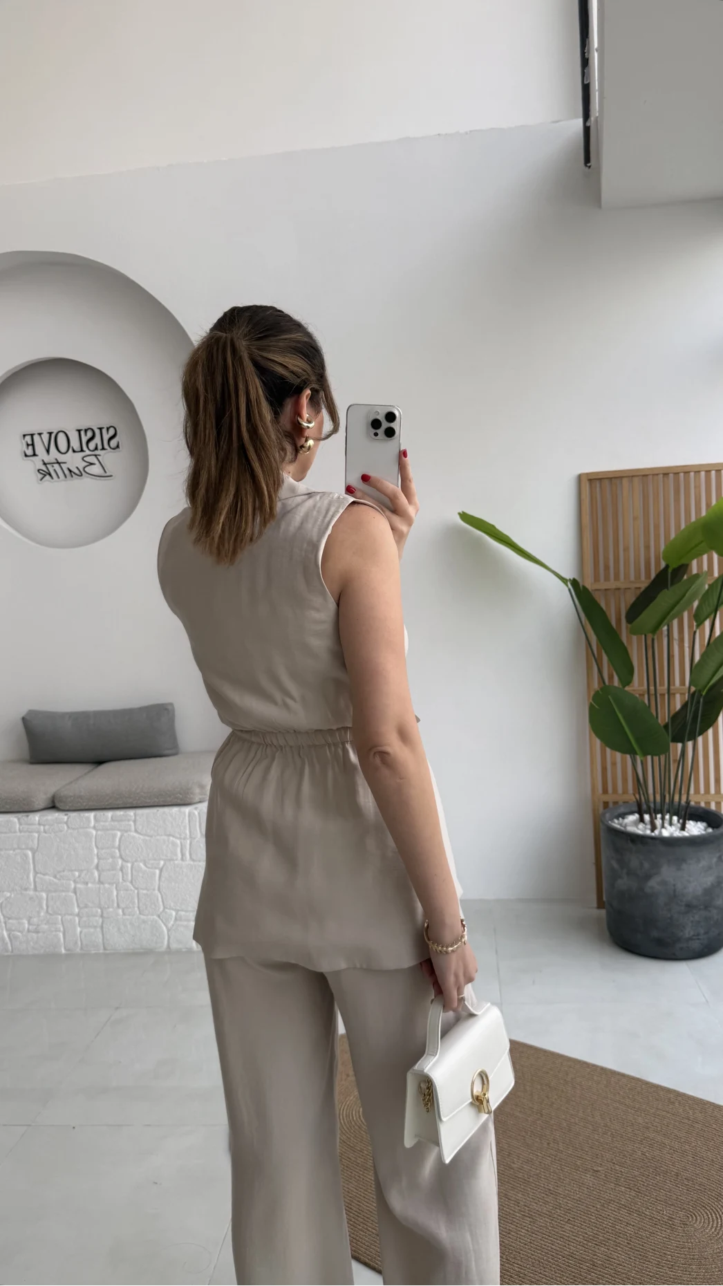 Modal Süet Kemerli Yelek - Taş - Kod: 8019