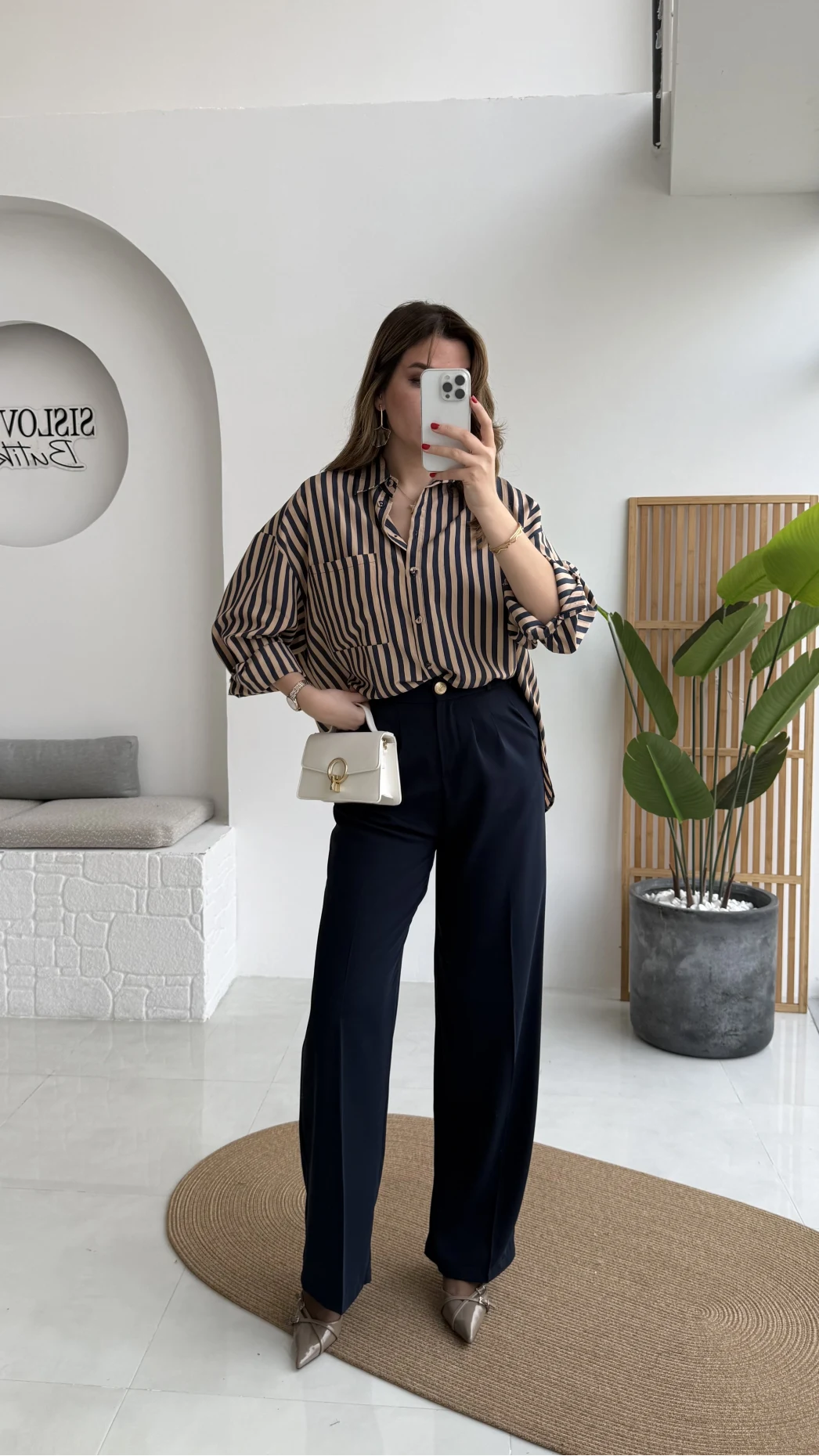 Pileli Palazzo Dökümlü Kumaş Pantolon - Lacivert - Kod: 51078