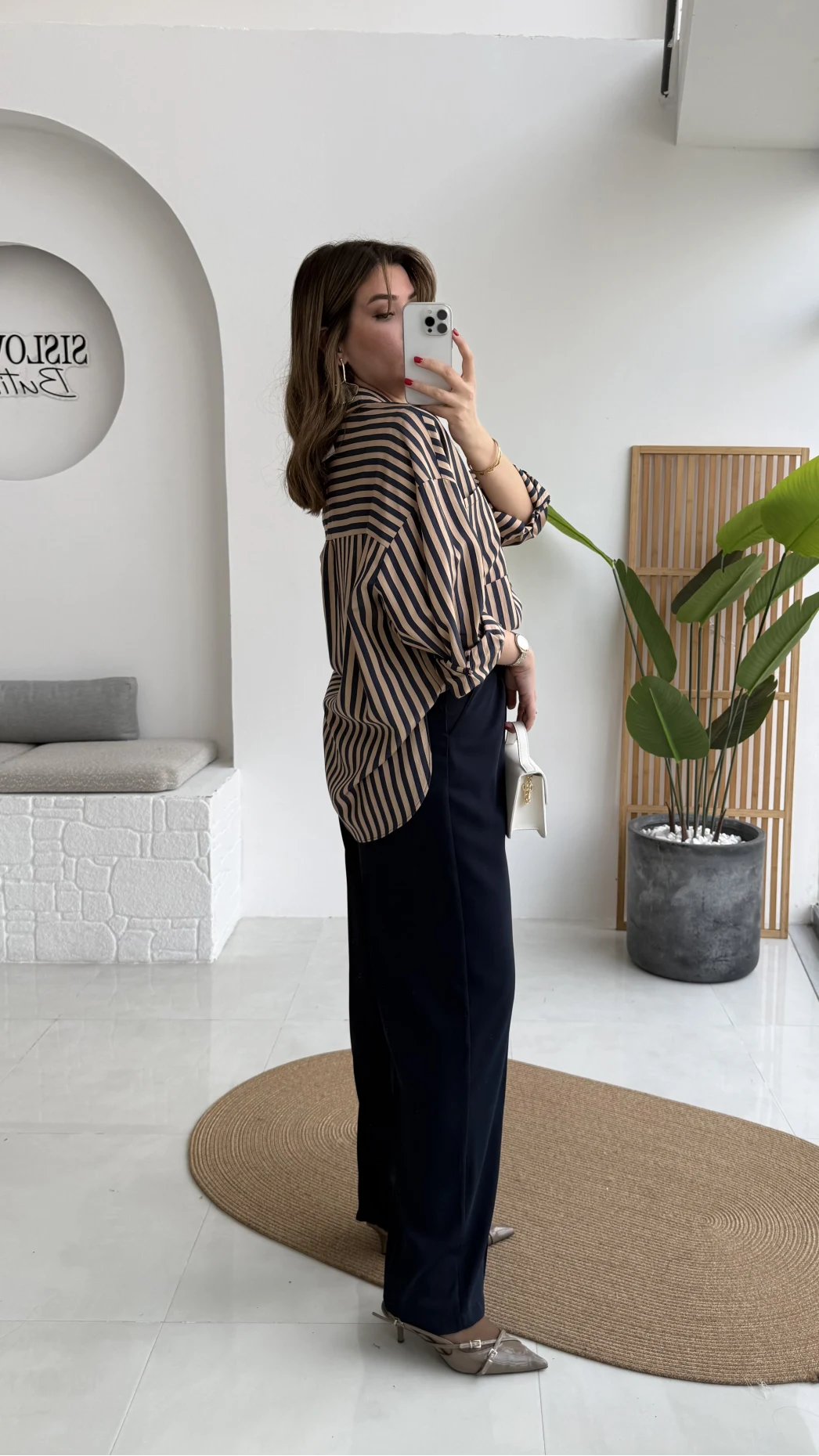 Pileli Palazzo Dökümlü Kumaş Pantolon - Lacivert - Kod: 51078