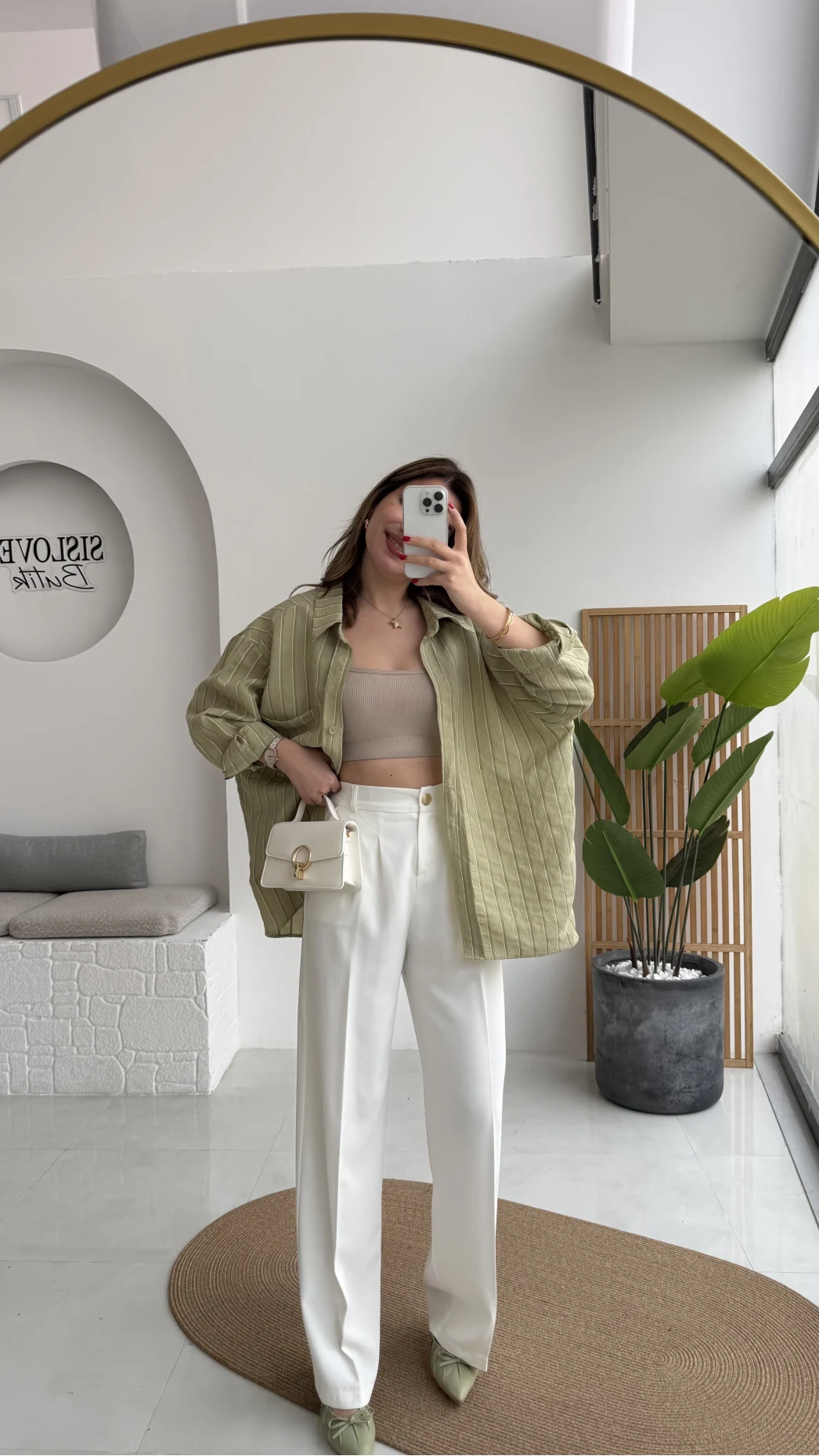 Pileli Palazzo Dökümlü Kumaş Pantolon - Beyaz - Kod: 51078