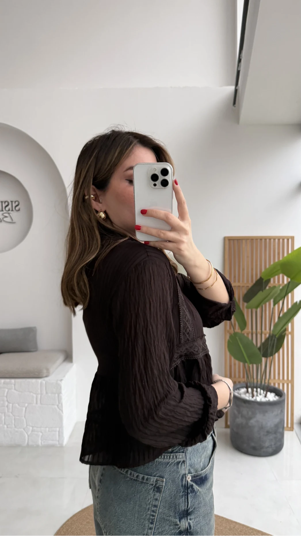 Bloom Acı Kahve Dantel Gömlek - Kod: 2214