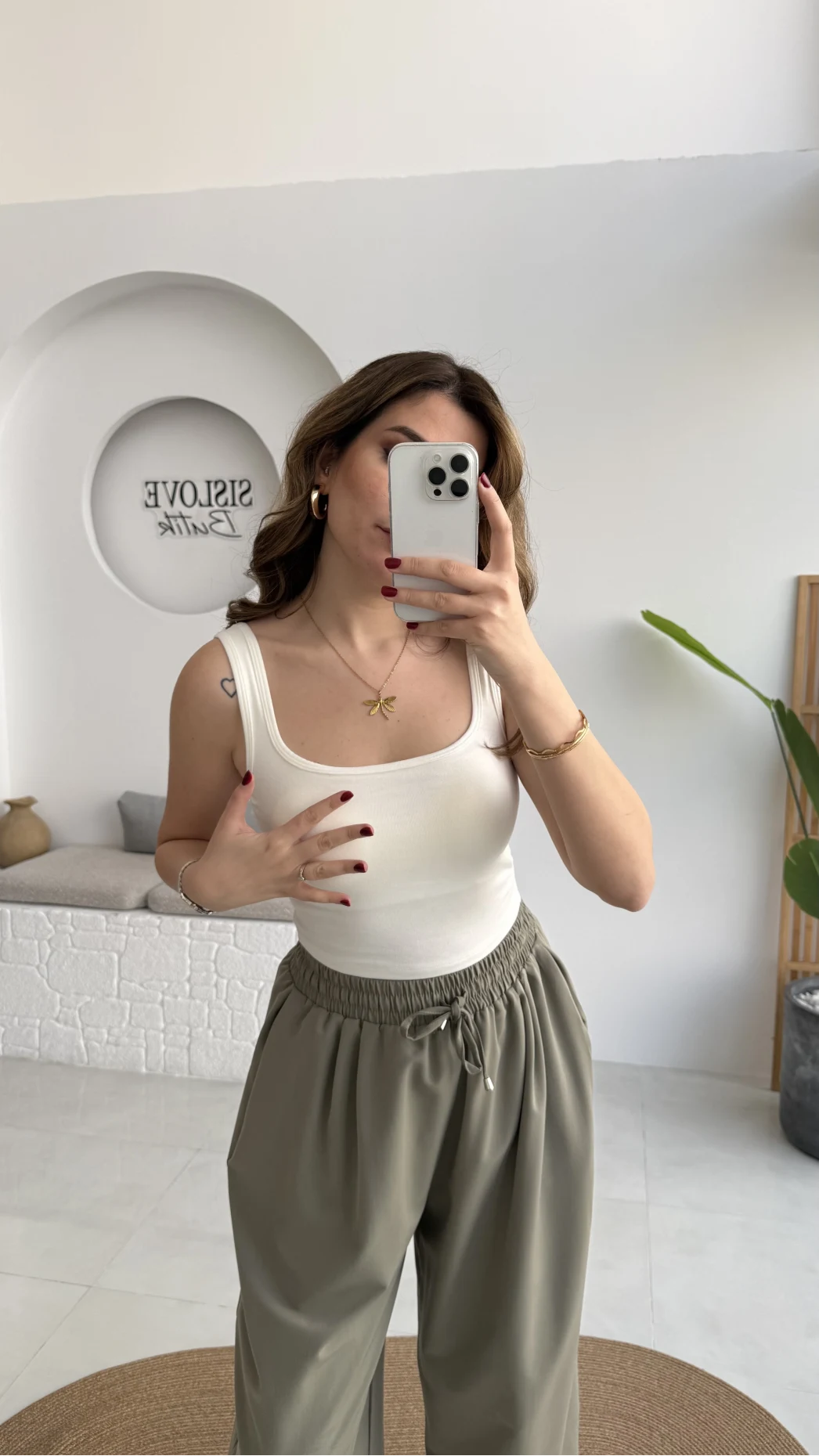 Göğüs Pedli Crop - Beyaz