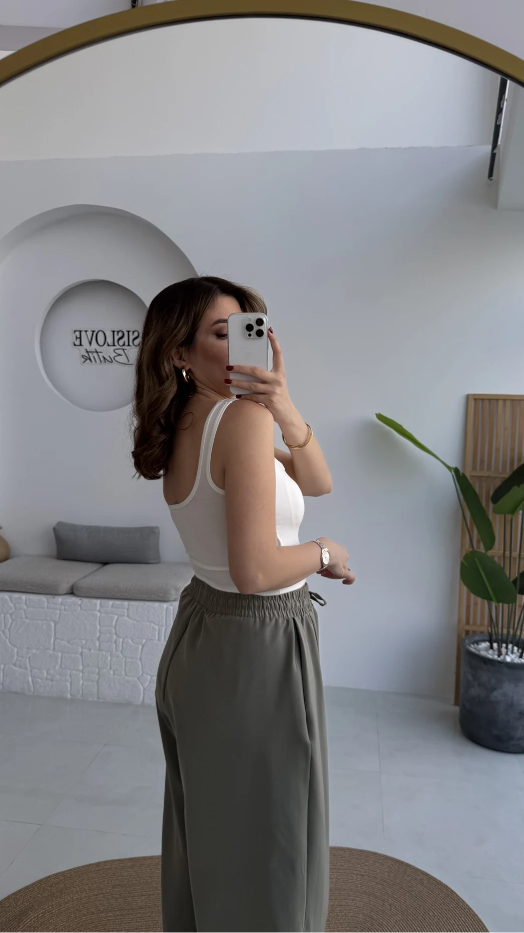 Göğüs Pedli Crop - Beyaz