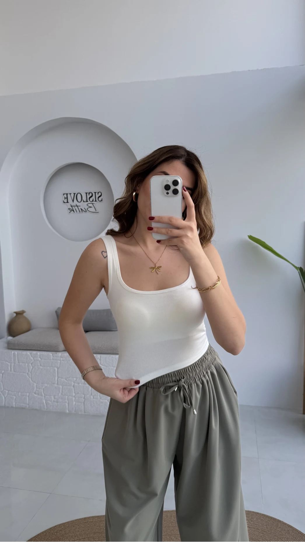 Göğüs Pedli Crop - Beyaz