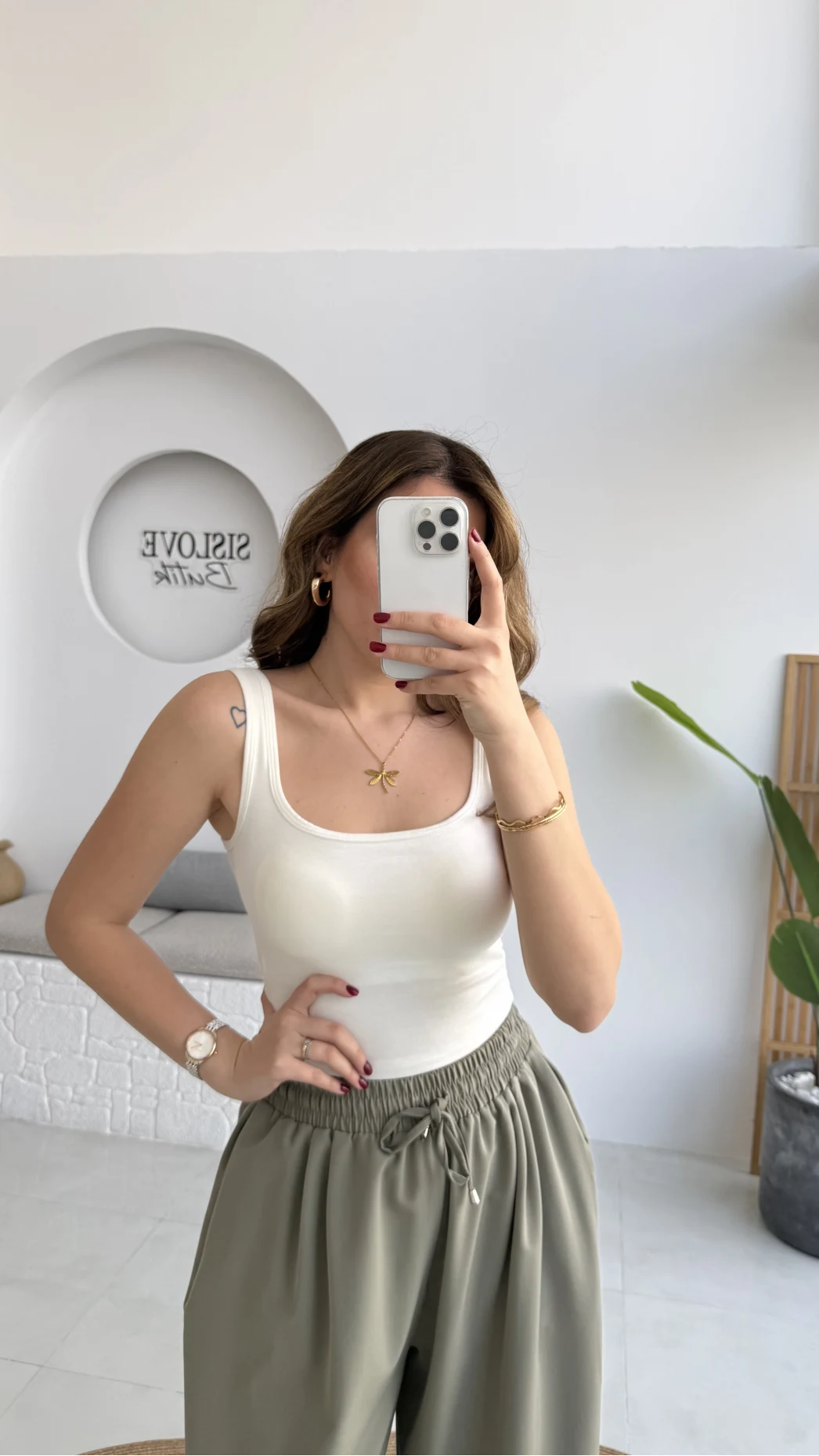 Göğüs Pedli Crop - Beyaz