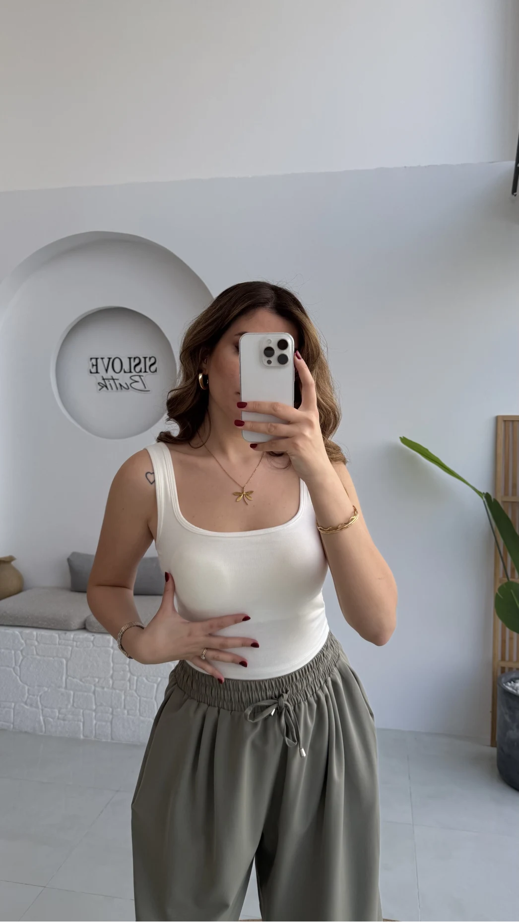 Göğüs Pedli Crop - Beyaz