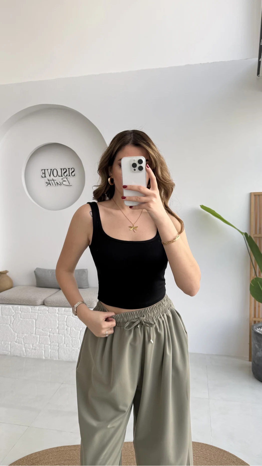 Göğüs Pedli Crop - Siyah