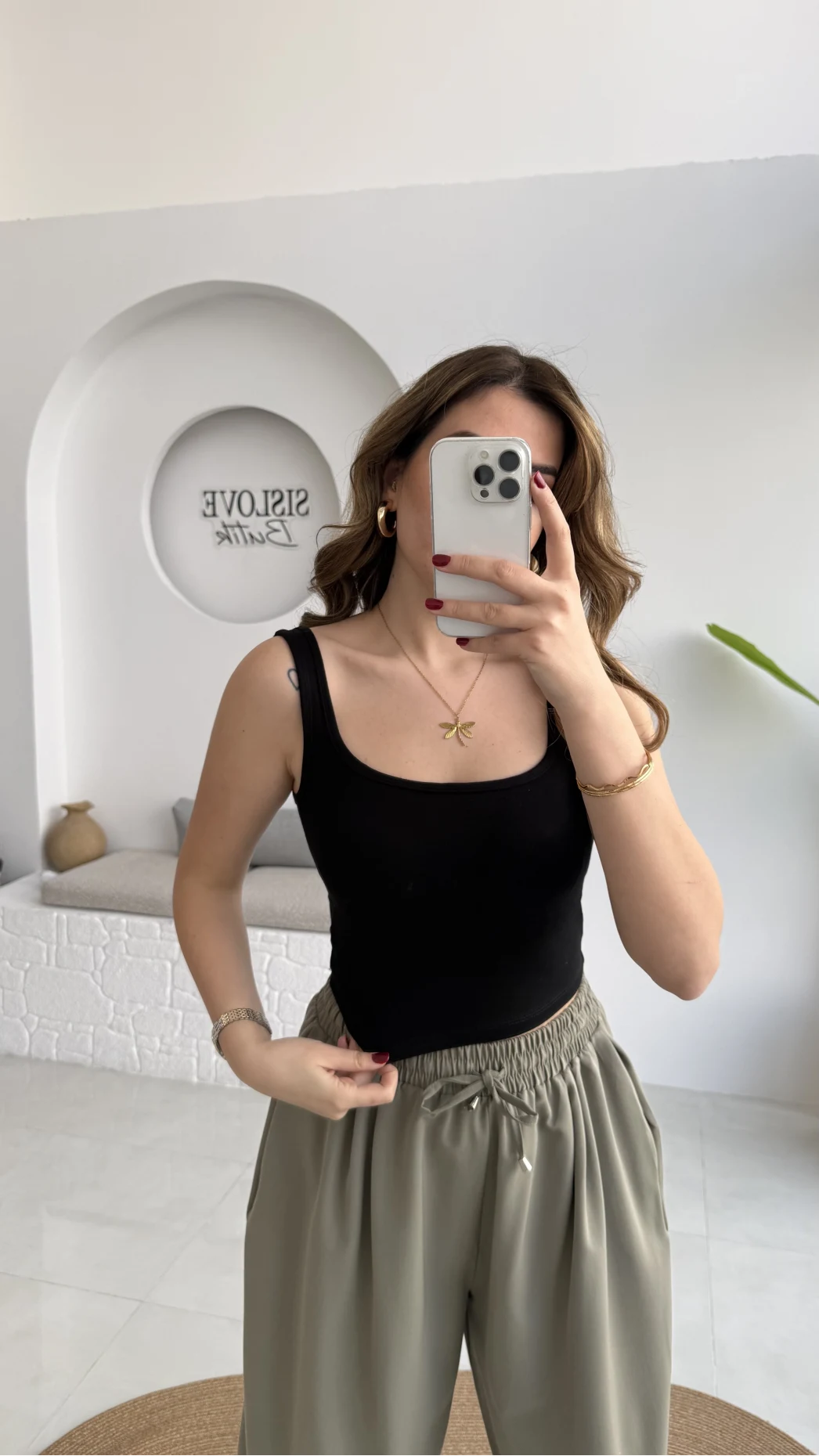 Göğüs Pedli Crop - Siyah