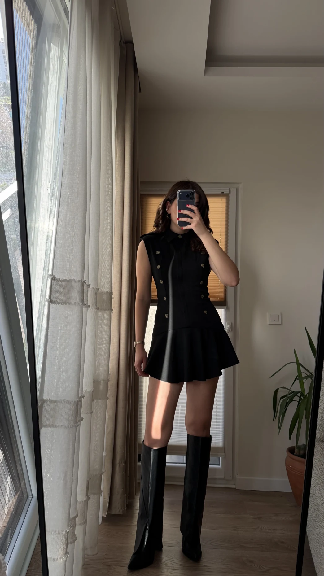 Drapeli Vatkalı Midi Elbise - Siyah - Kod: 4100