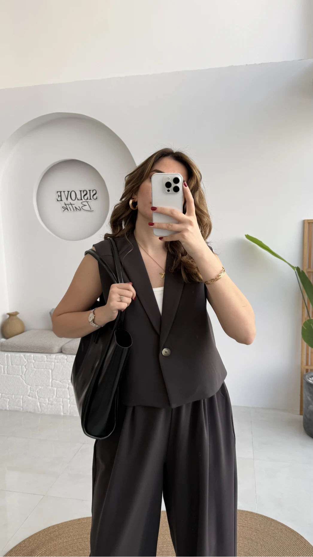 Kelly Yelek Pantolon Takım - Koyu Kahve - Kod: 9588