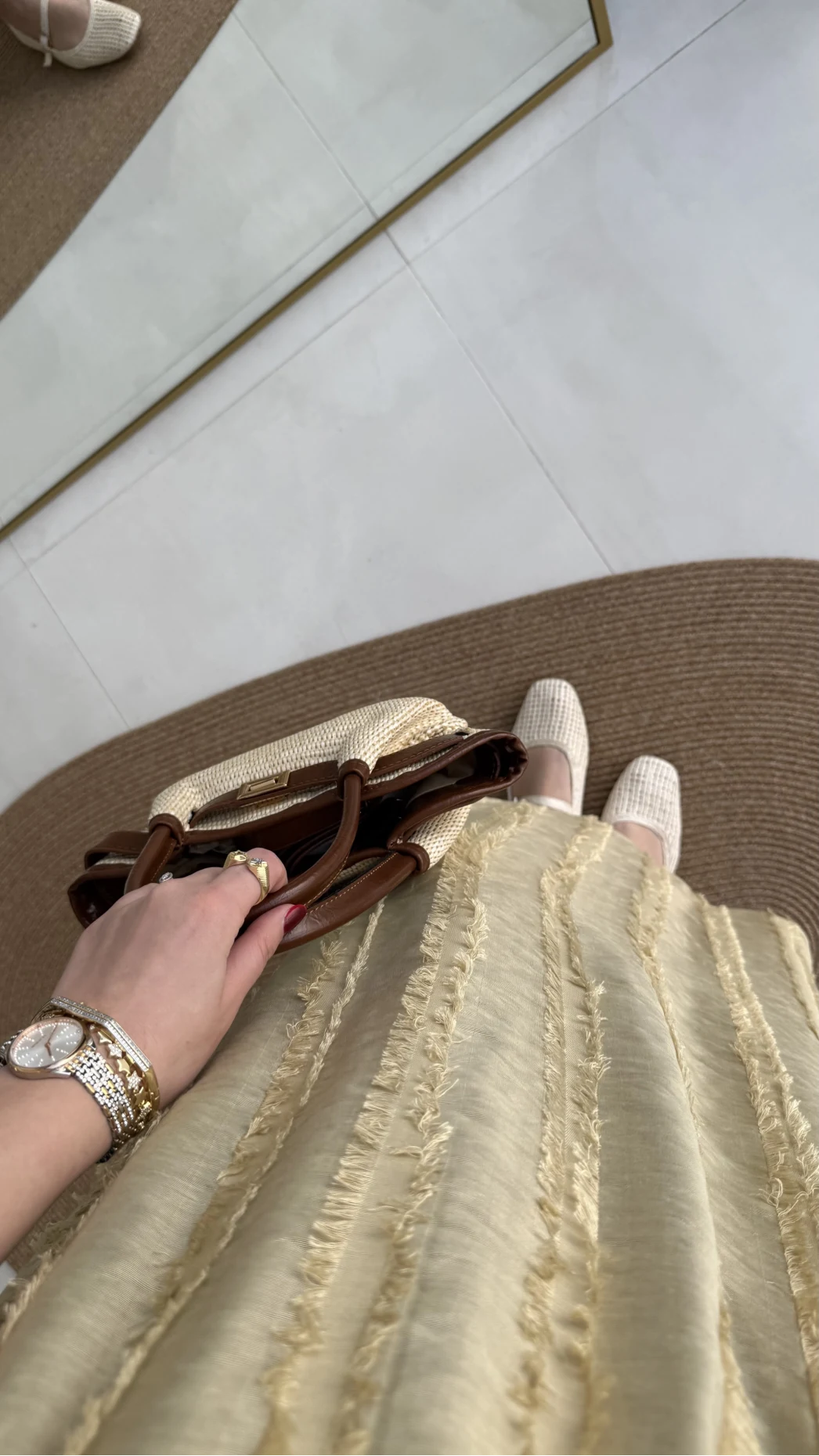 Alise Püsküllü V Yaka Balon Kol Elbise - Yeşil - Kod: 3075