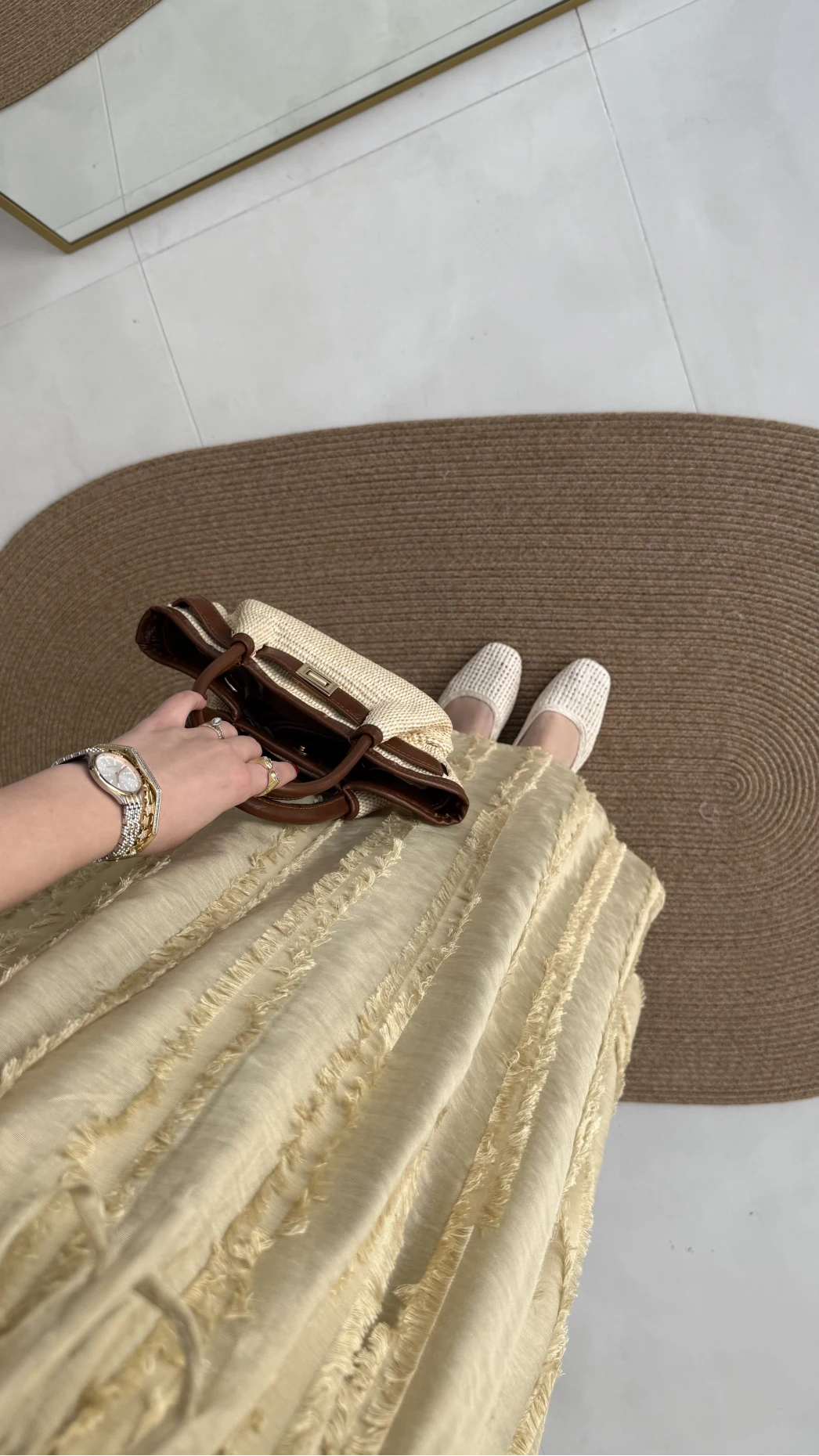 Alise Püsküllü V Yaka Balon Kol Elbise - Yeşil - Kod: 3075