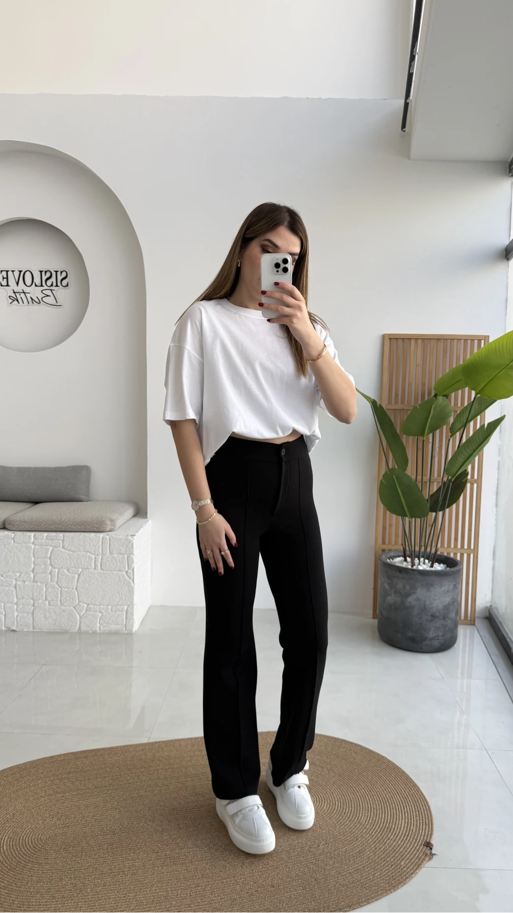 Sis Panto - Çimalı Ful Likralı Pantolon - Siyah - Kod: 1710