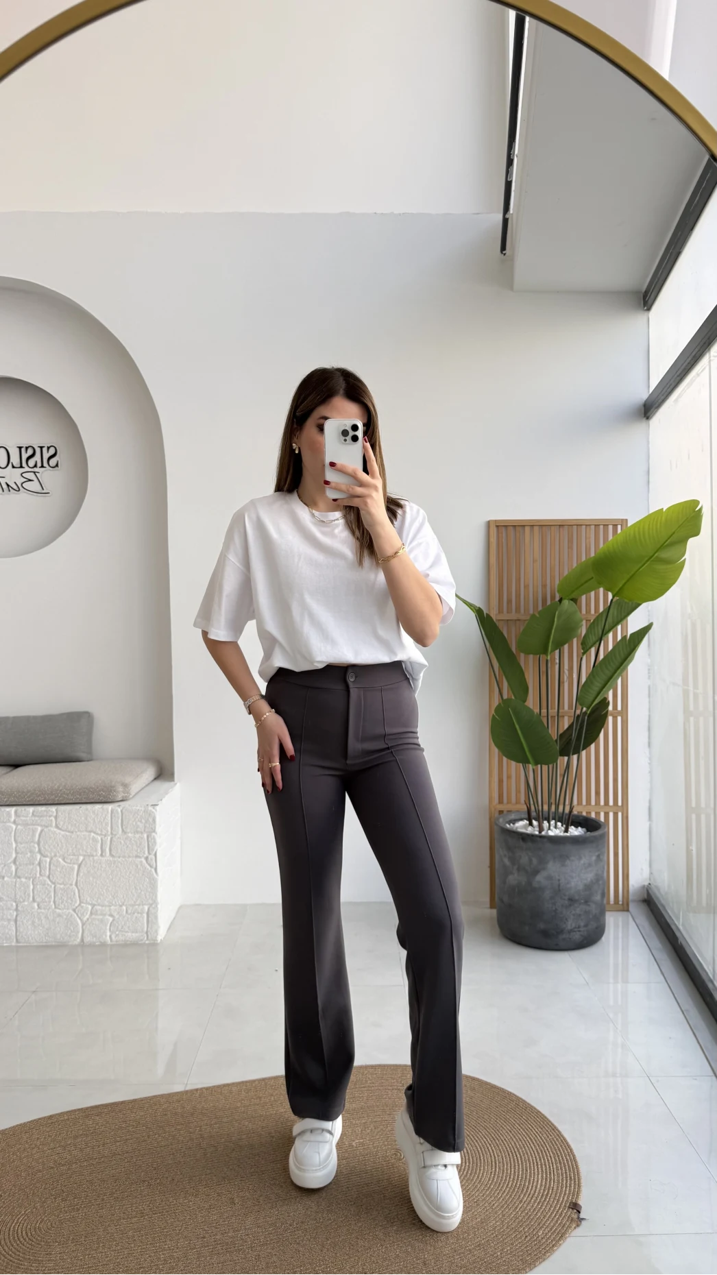 Sis Panto - Çimalı Ful Likralı Pantolon - Antrasit - Kod: 1710