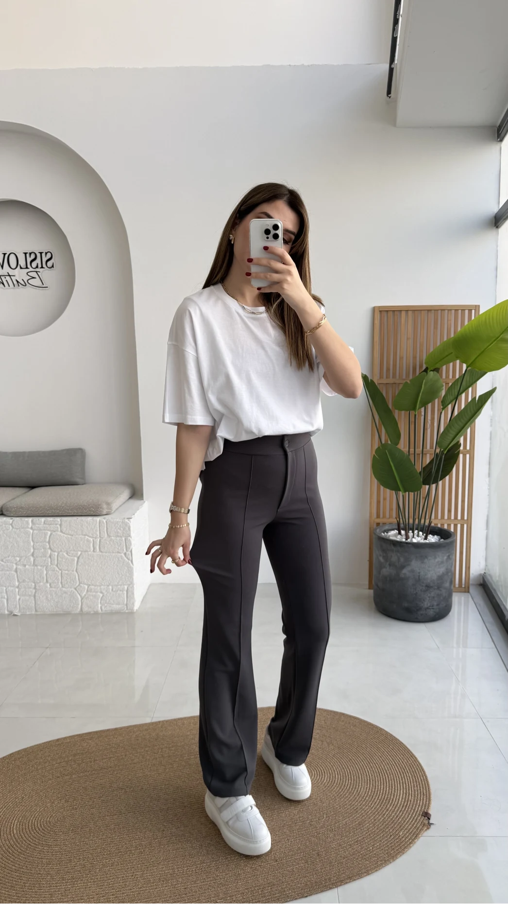 Sis Panto - Çimalı Ful Likralı Pantolon - Antrasit - Kod: 1710