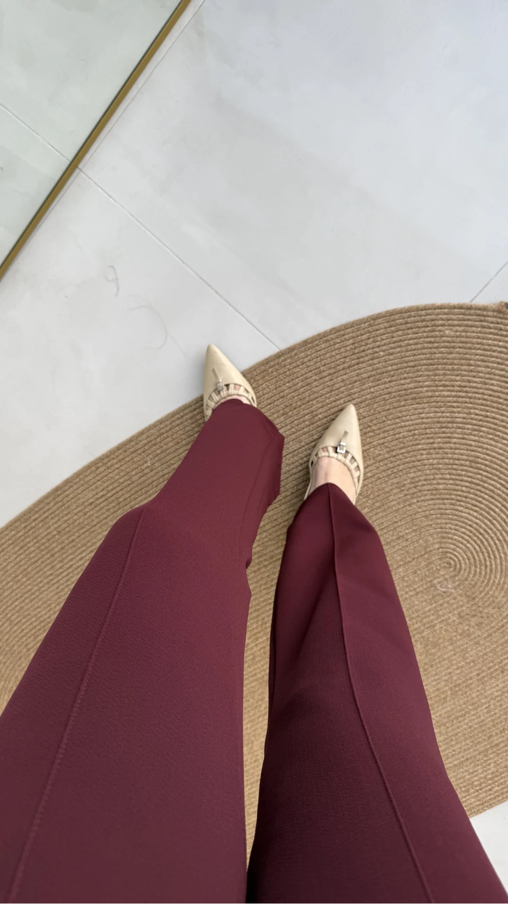 Sis Panto - Çimalı Ful Likralı Pantolon - Bordo - Kod: 1710