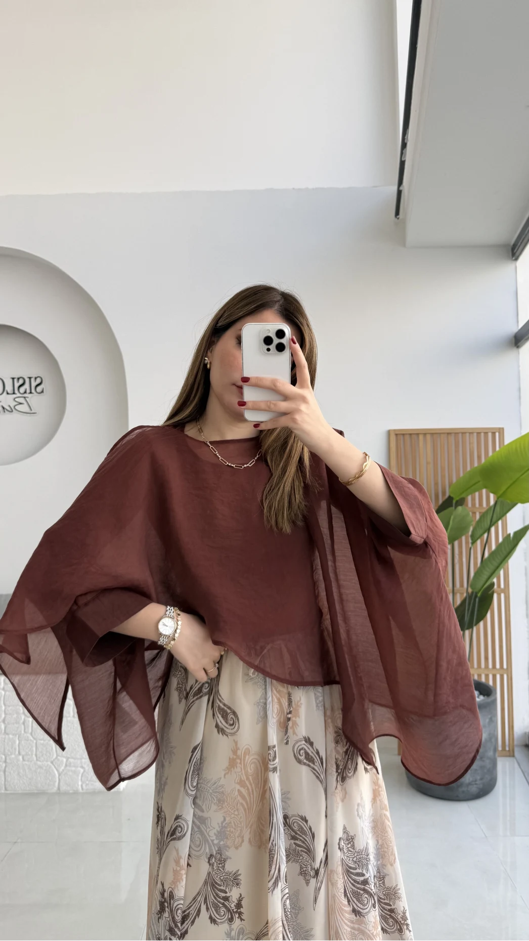 Uçuşan Pelerin Bluz - Tarçın - Kod: 5026