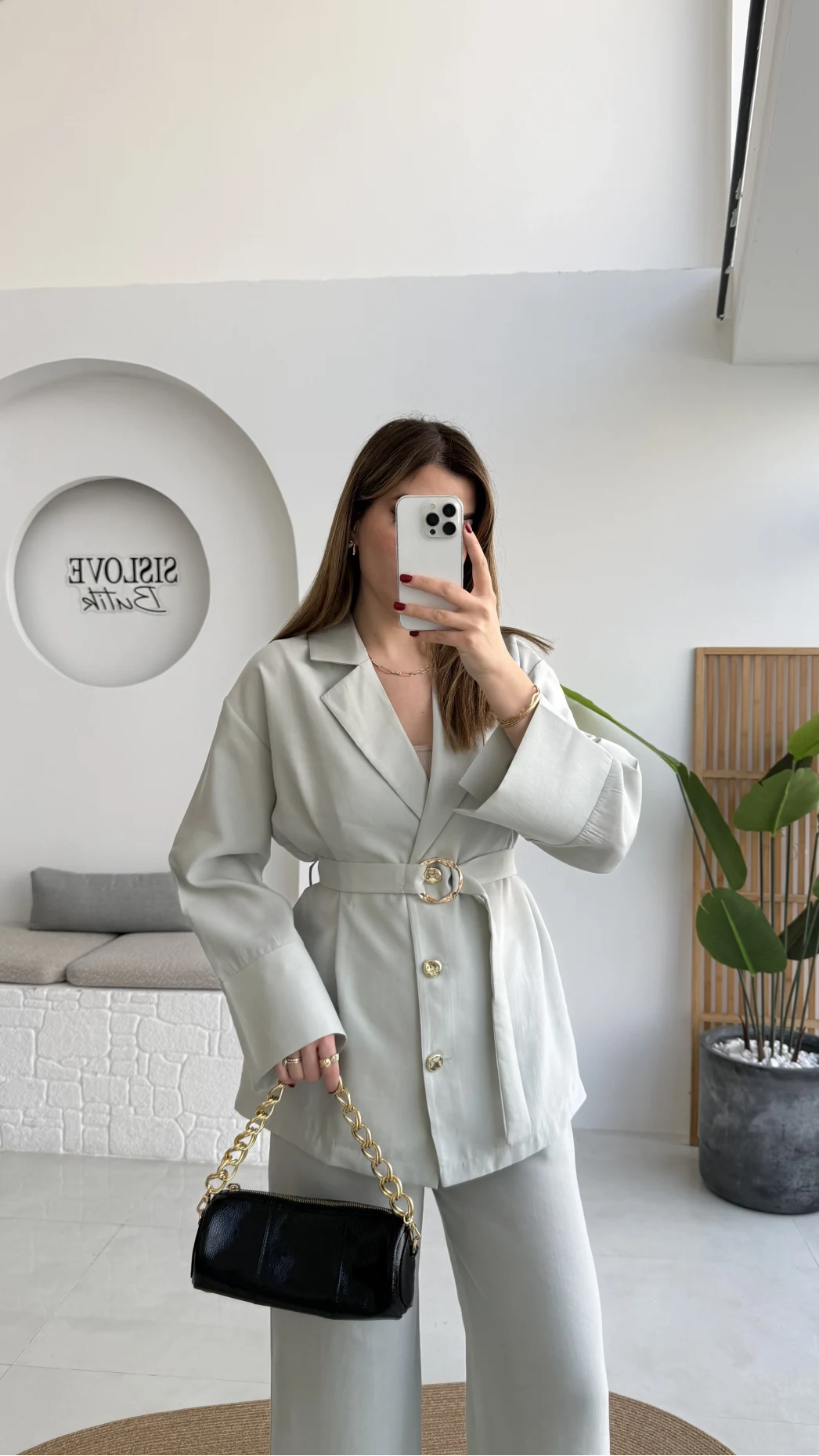 Toka Detay Kemerli Tunik Takım - Mint - Kod: 8927