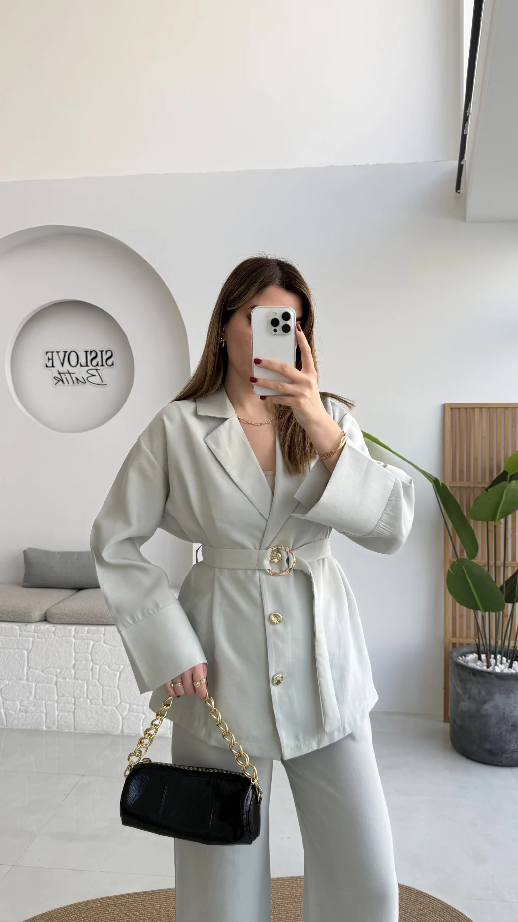 Toka Detay Kemerli Tunik Takım - Mint - Kod: 8927