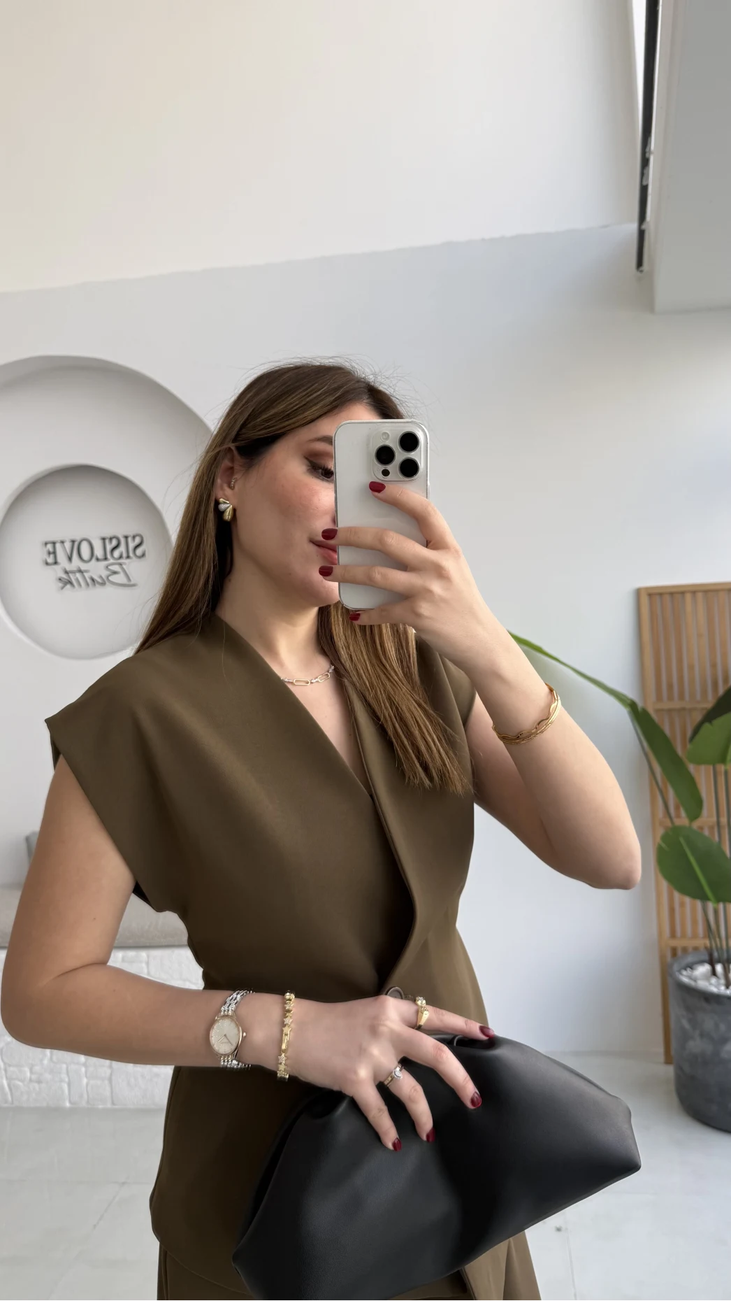 Adena Bağcıklı Bol Paça Pantolon Yelek Takım - Haki - Kod: 9306