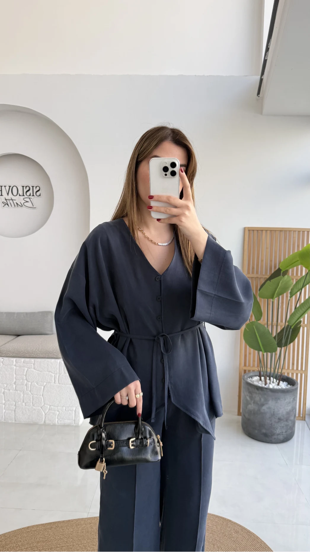 Palermo Bağcıklı Düğmeli Takım - Lacivert - Kod: 8916