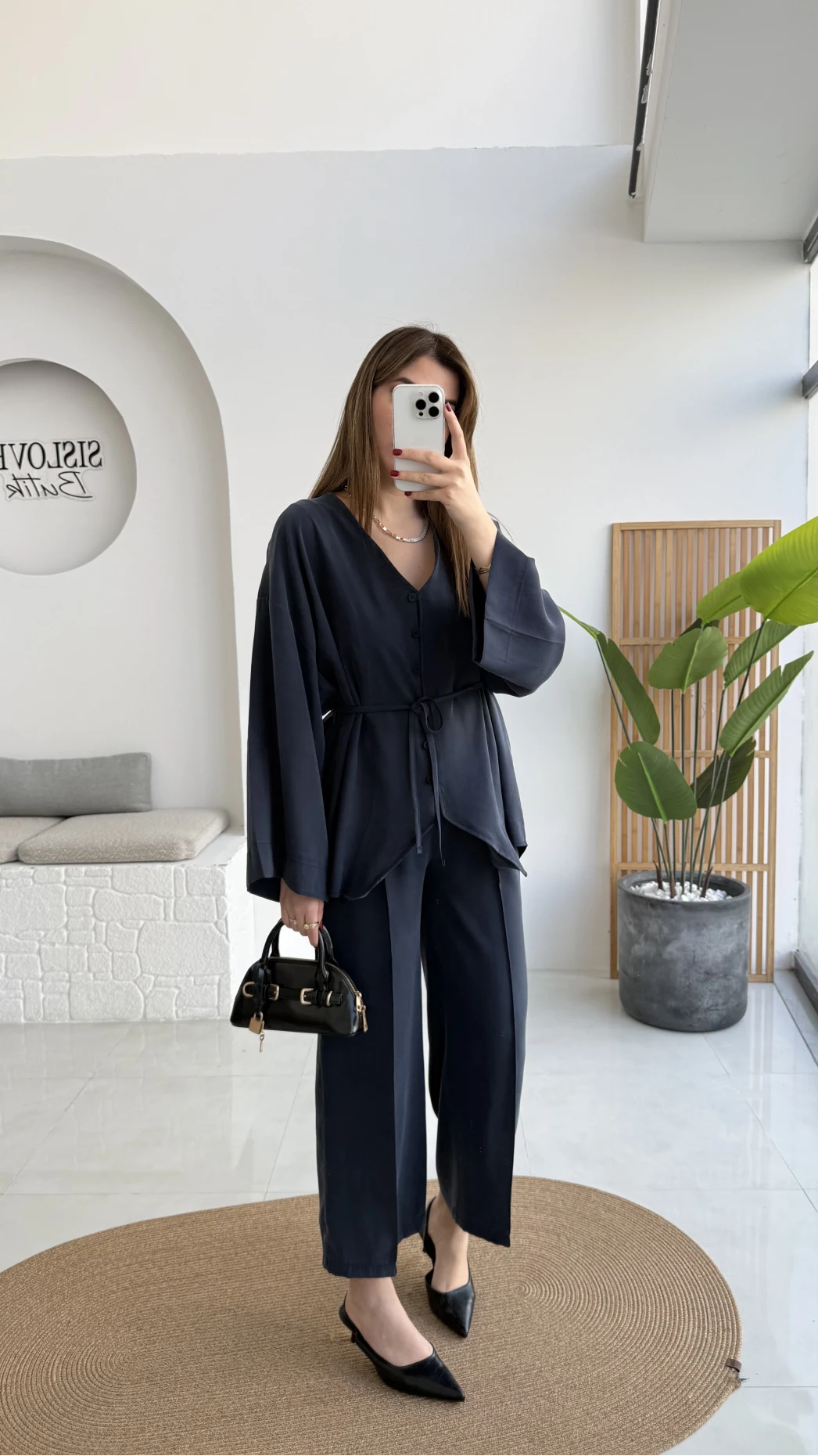 Palermo Bağcıklı Düğmeli Takım - Lacivert - Kod: 8916