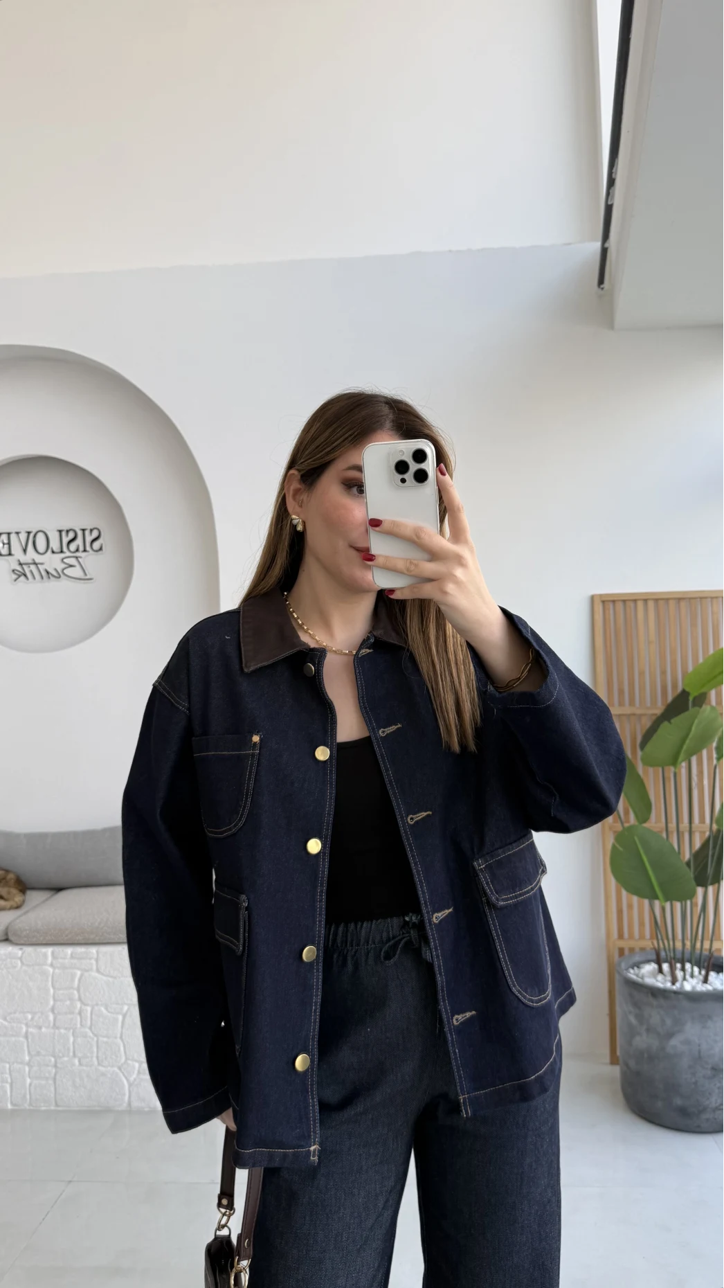 Blondie Düğmeli Denim Ceket - Lacivert - Kod: 2050