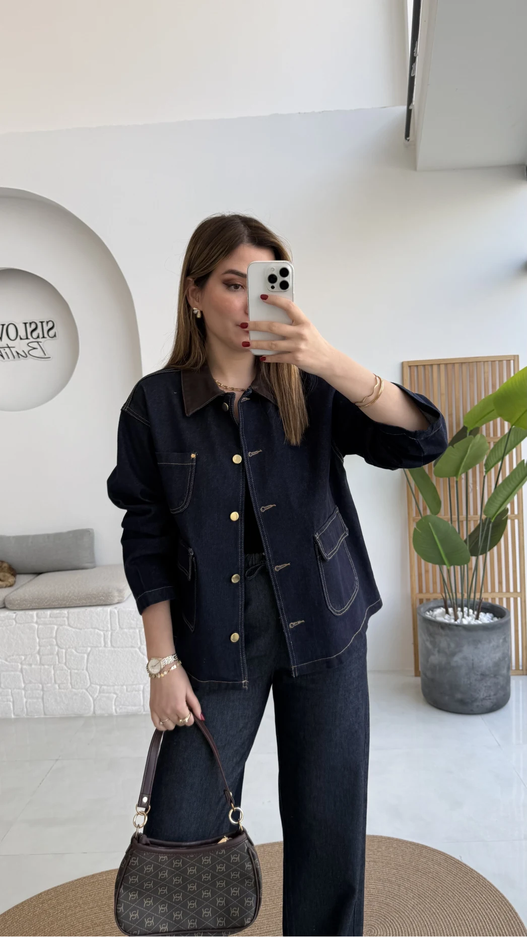 Blondie Düğmeli Denim Ceket - Lacivert - Kod: 2050